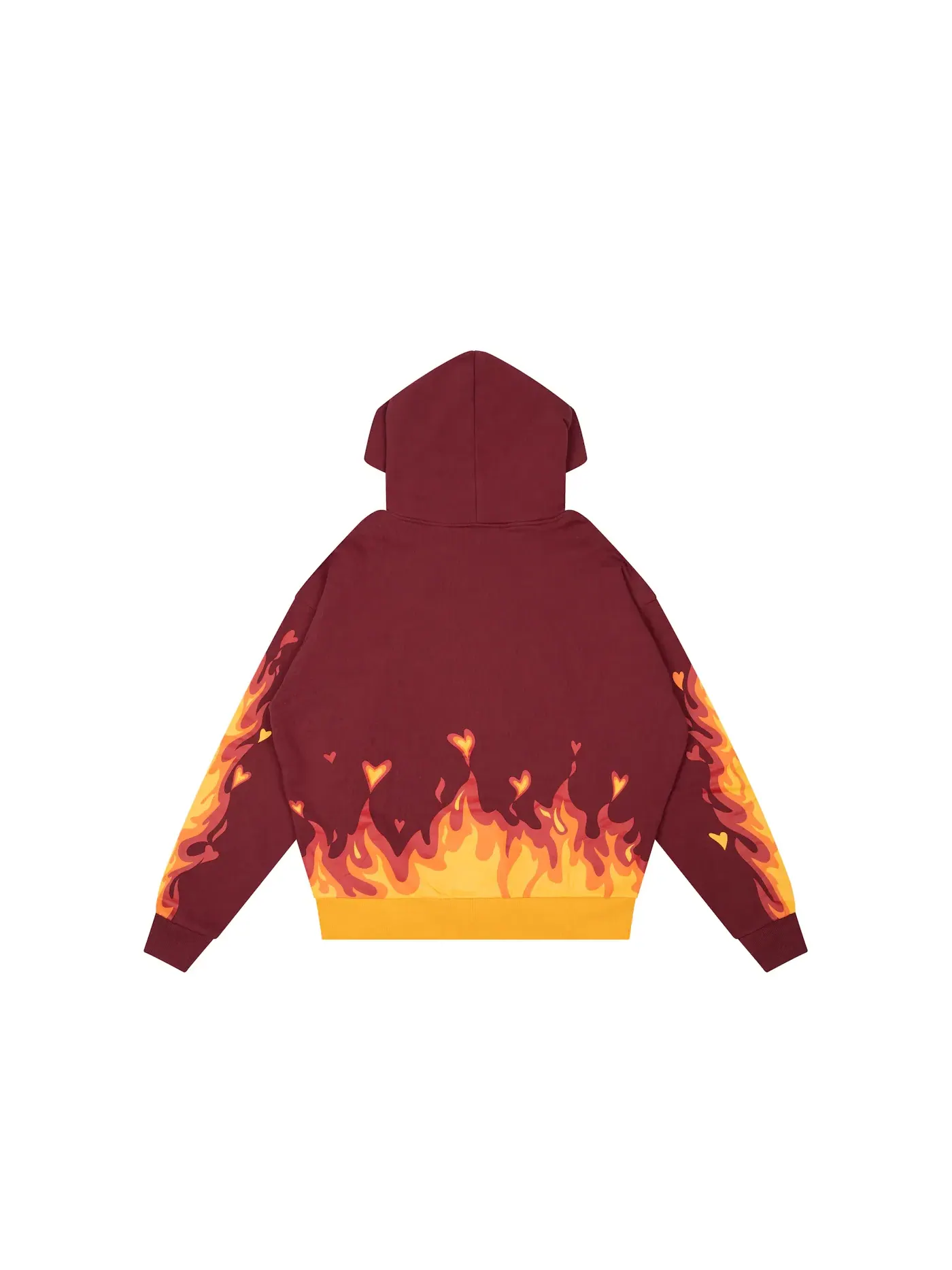 Мужской худи с принтом Fire Hoodie drew house — изображение 2 из 2, бордовый