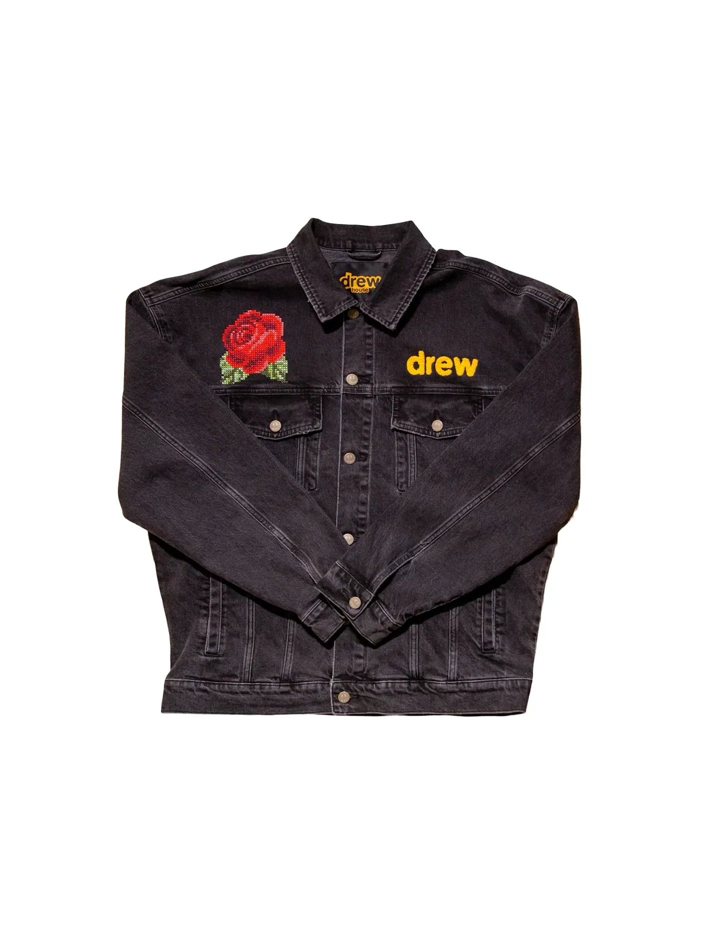 Мужская куртка-тракер с принтом Trucker Jacket drew house — изображение 2 из 3, черный