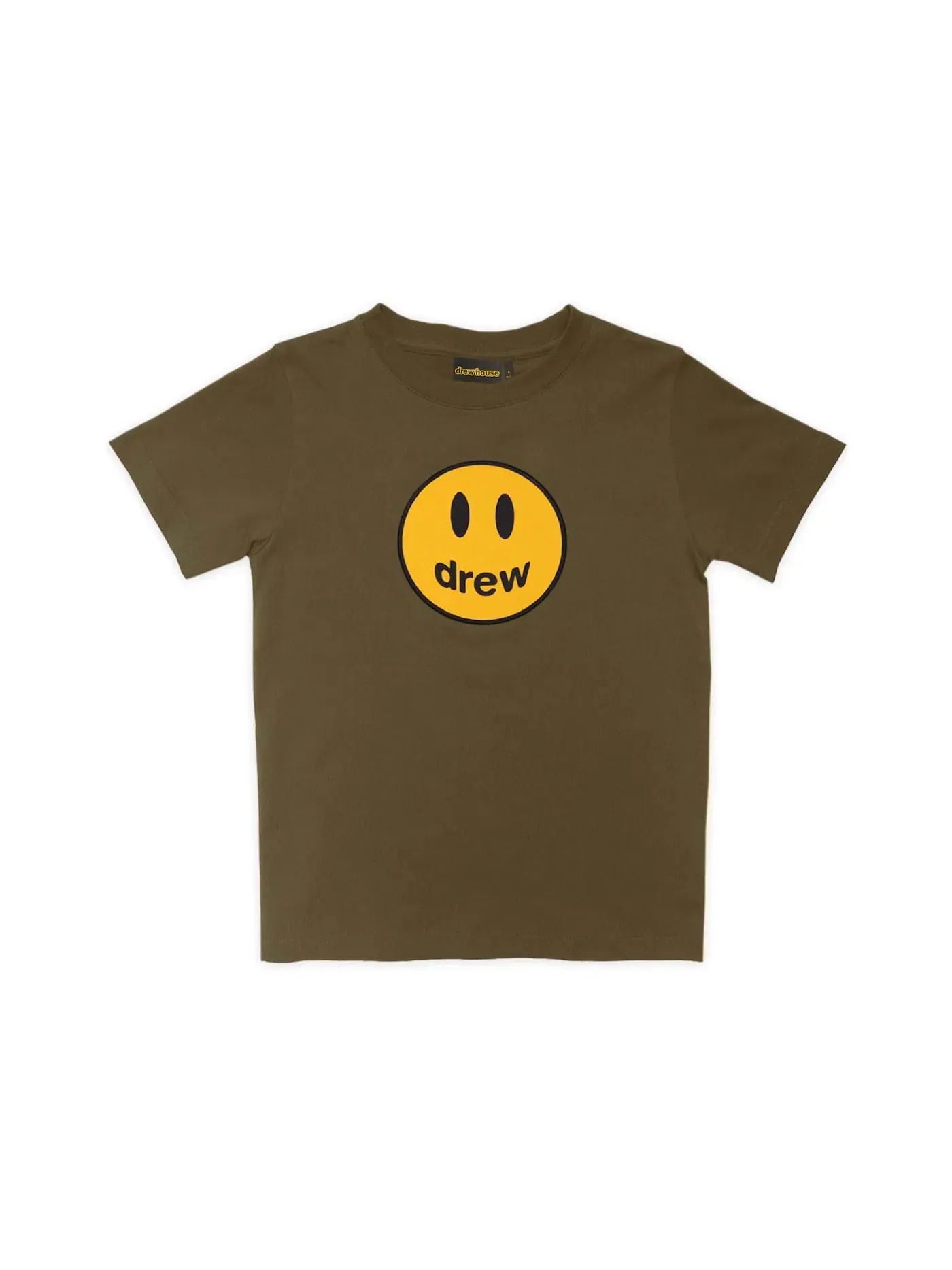 Детская футболка с принтом Drew Mini Mascot Kids SS Tee drew house — изображение 1 из 1, оливковый