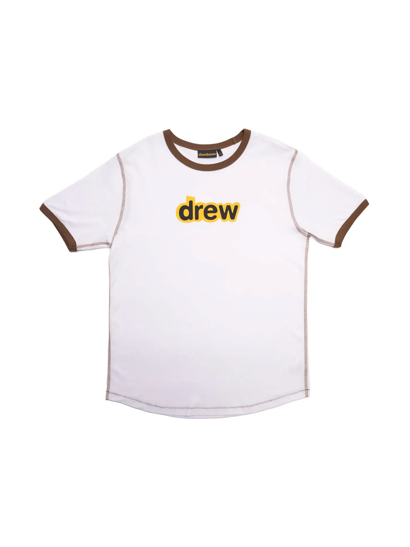 Мужская футболка с контрастным воротом Ringer Tee drew house — изображение 1 из 1, коричневый