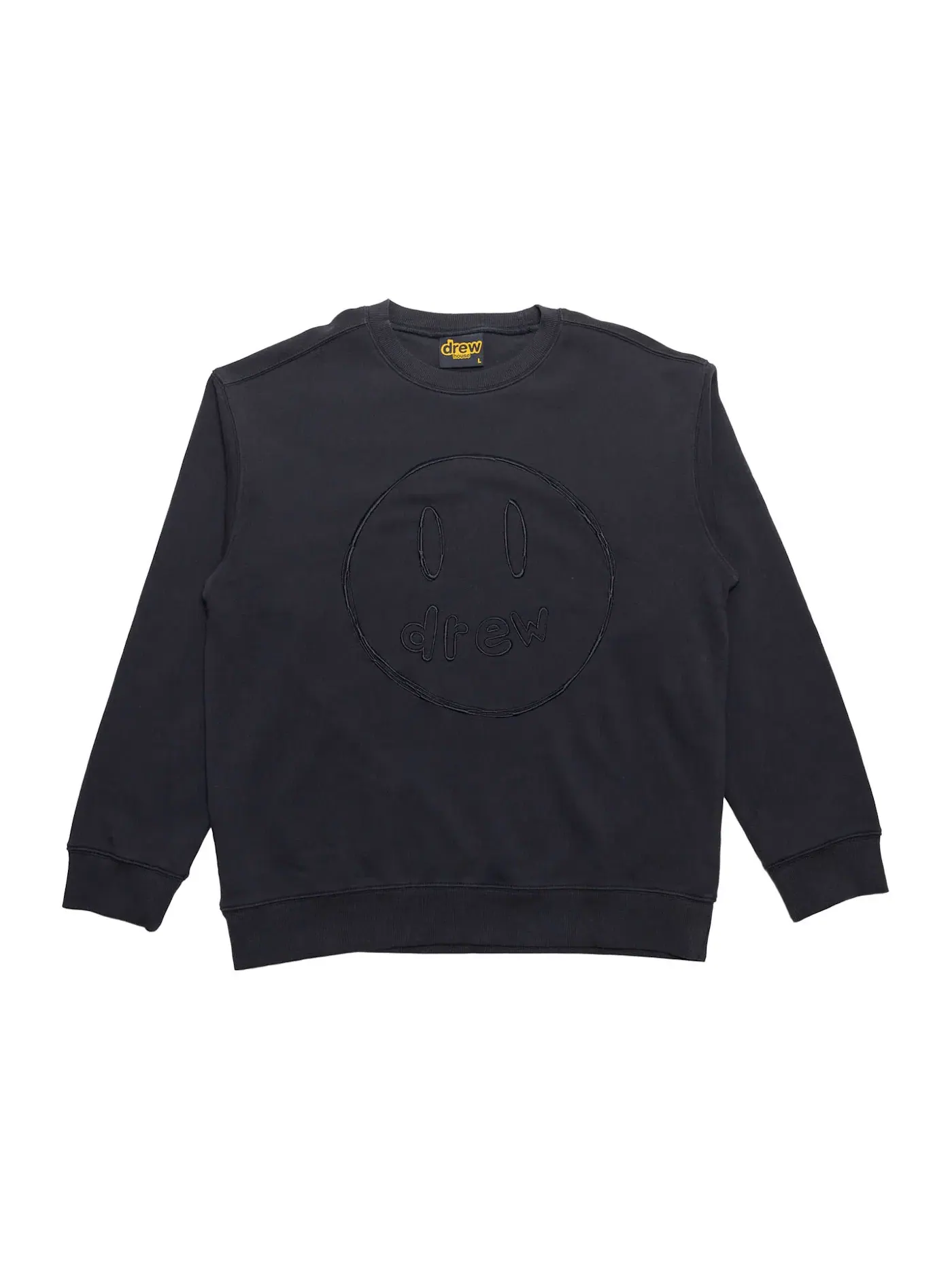 Мужской свитшот с принтом Crewneck drew house — изображение 1 из 1, черный