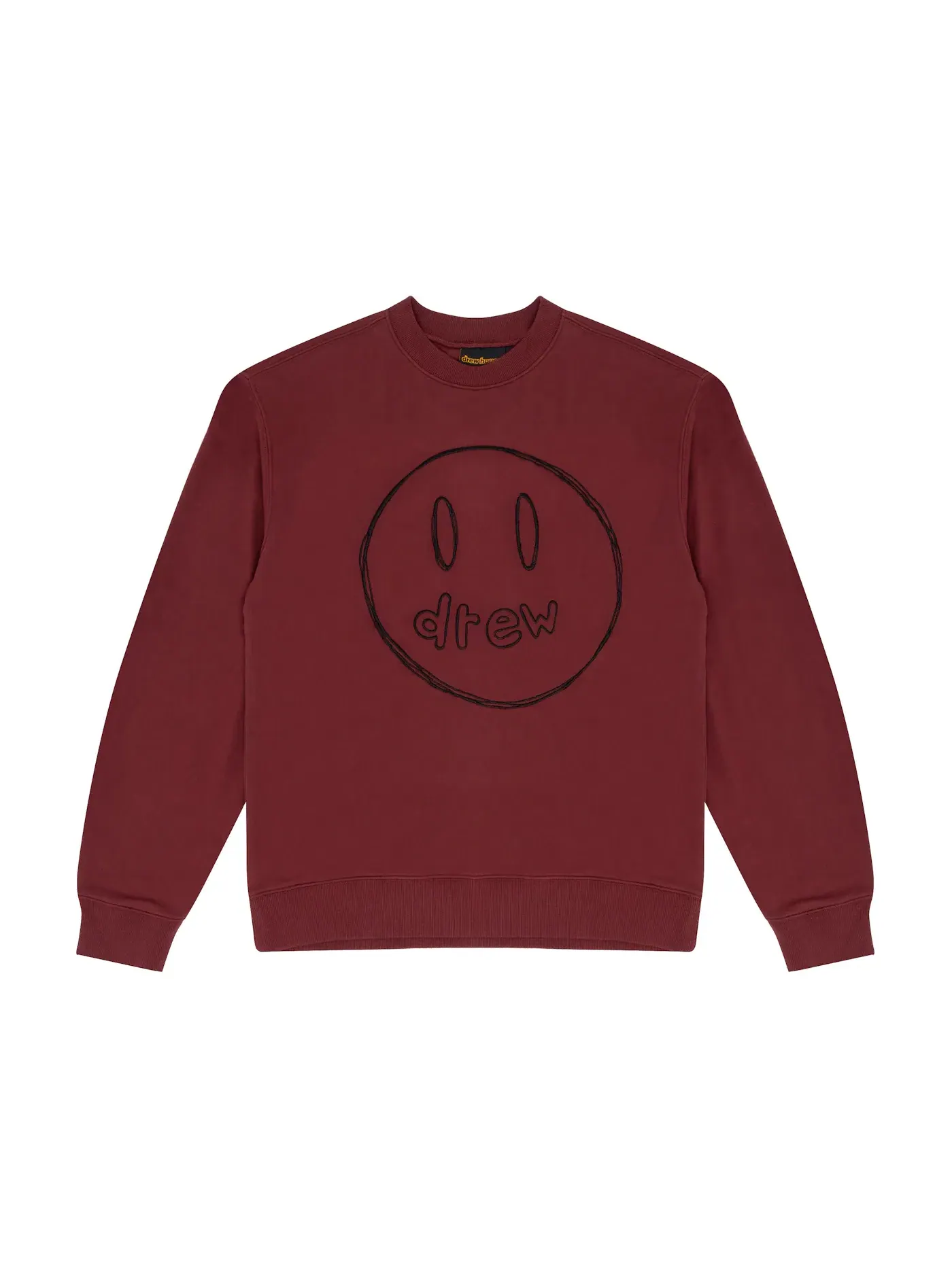 Мужской свитшот с принтом Crewneck drew house — изображение 1 из 2, бордовый