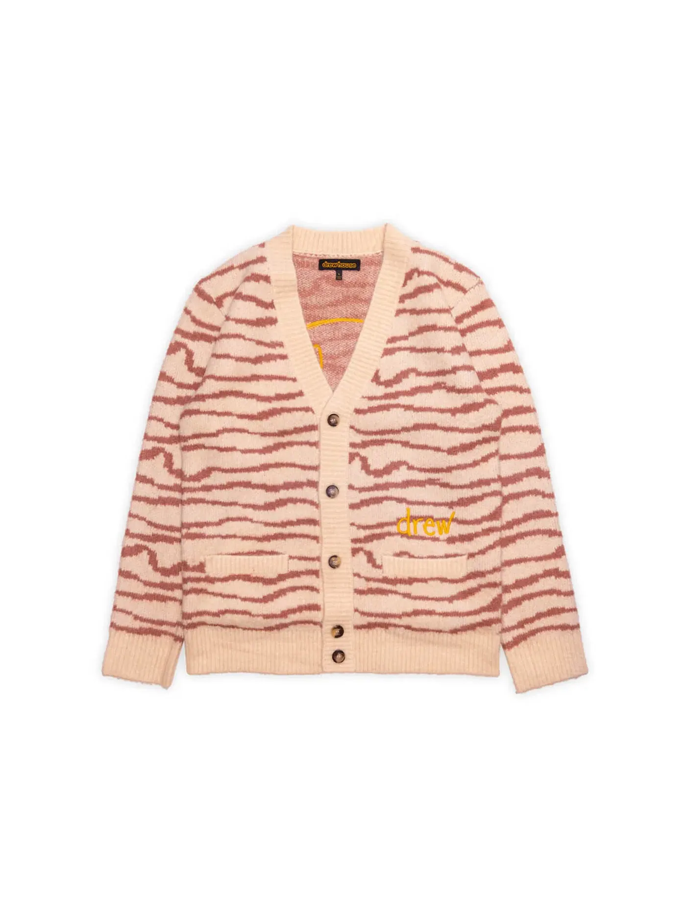 Мужской кардиган с принтом Sketch Squiggle Cardigan drew house — изображение 1 из 2, бежевый