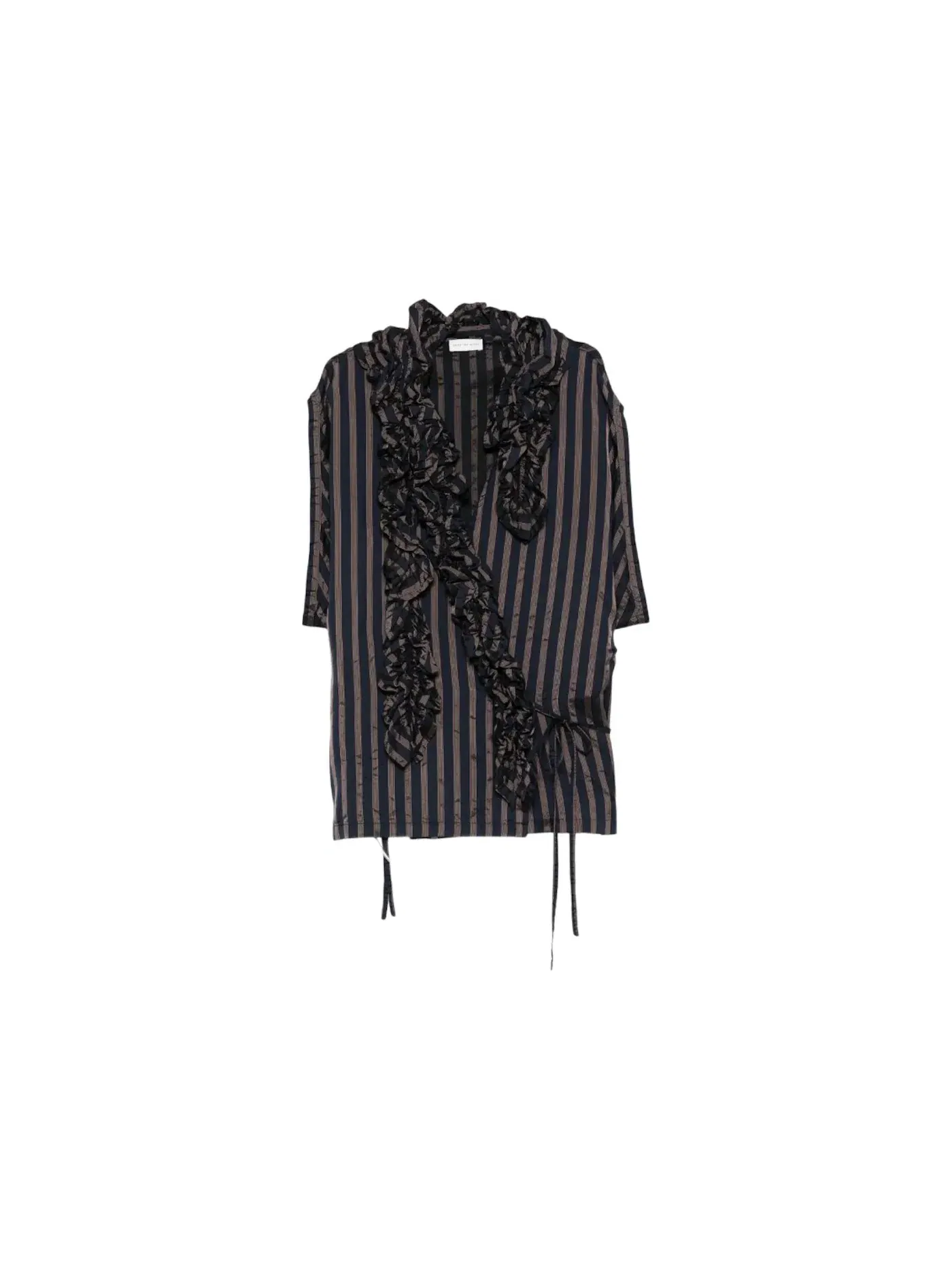 Женская рубашка с принтом Clematis Bis Dries Van Noten — изображение 1 из 1, темно-синий