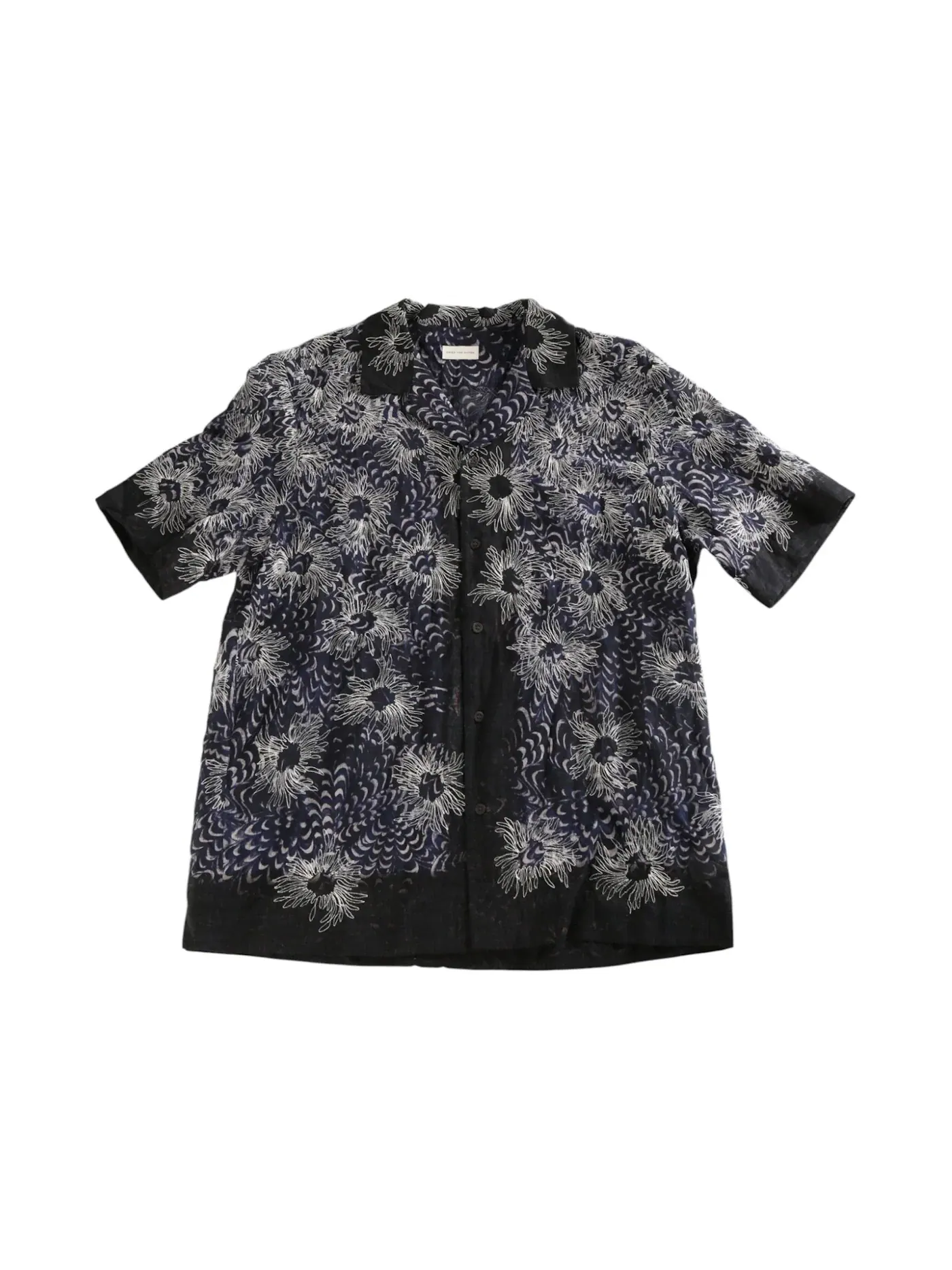 Мужская рубашка с вышивкой Dries Van Noten — изображение 1 из 1, темно-синий