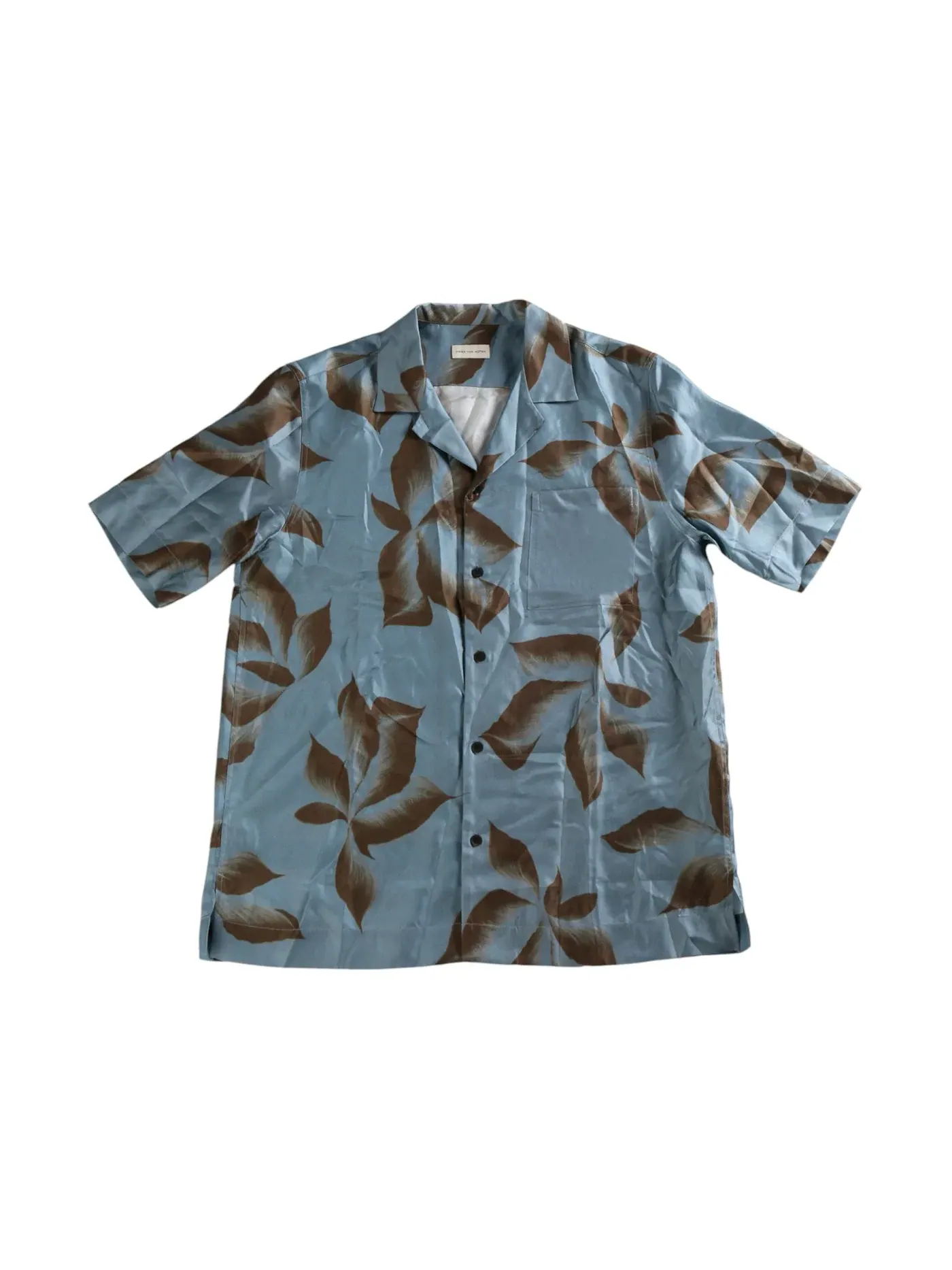 Мужская рубашка из шелка Shirt Dries Van Noten — изображение 1 из 1, синий