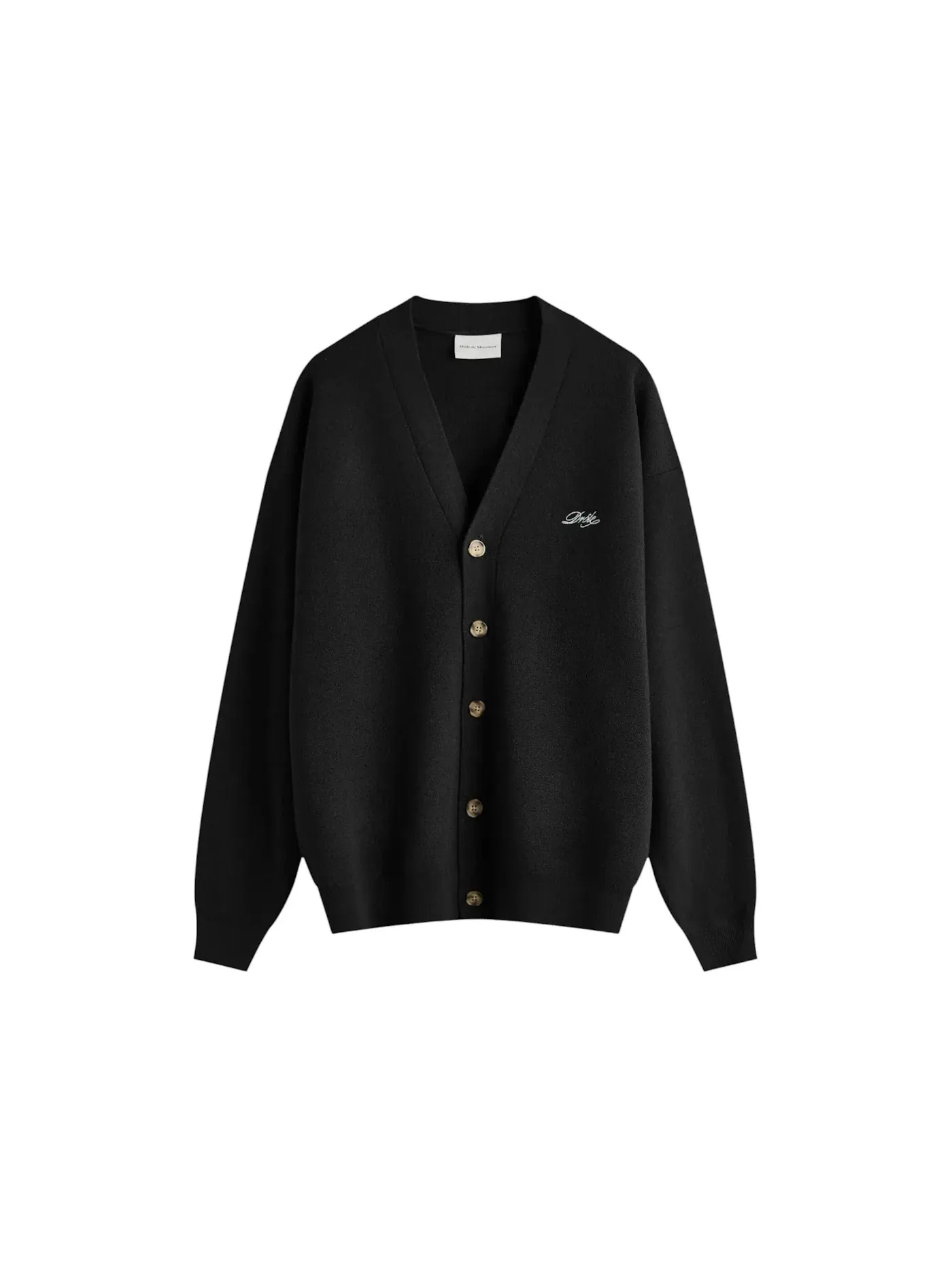 Мужской кардиган с круглым вырезом Crewneck Drole de Monsieur — изображение 1 из 1, черный