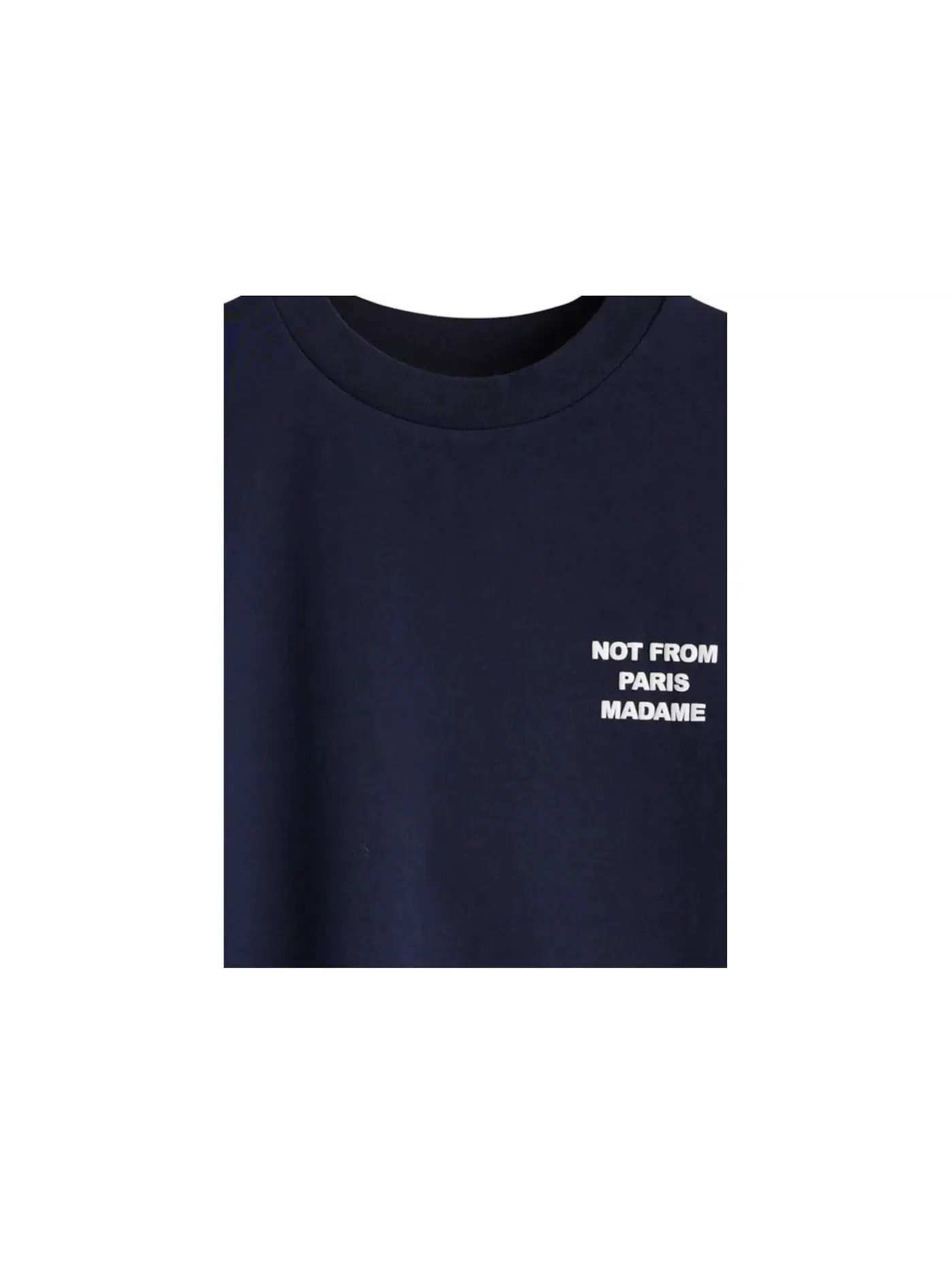 Мужская футболка с принтом Drole de Monsieur Le Slogan Not From Paris — изображение 3 из 3, темно-синий