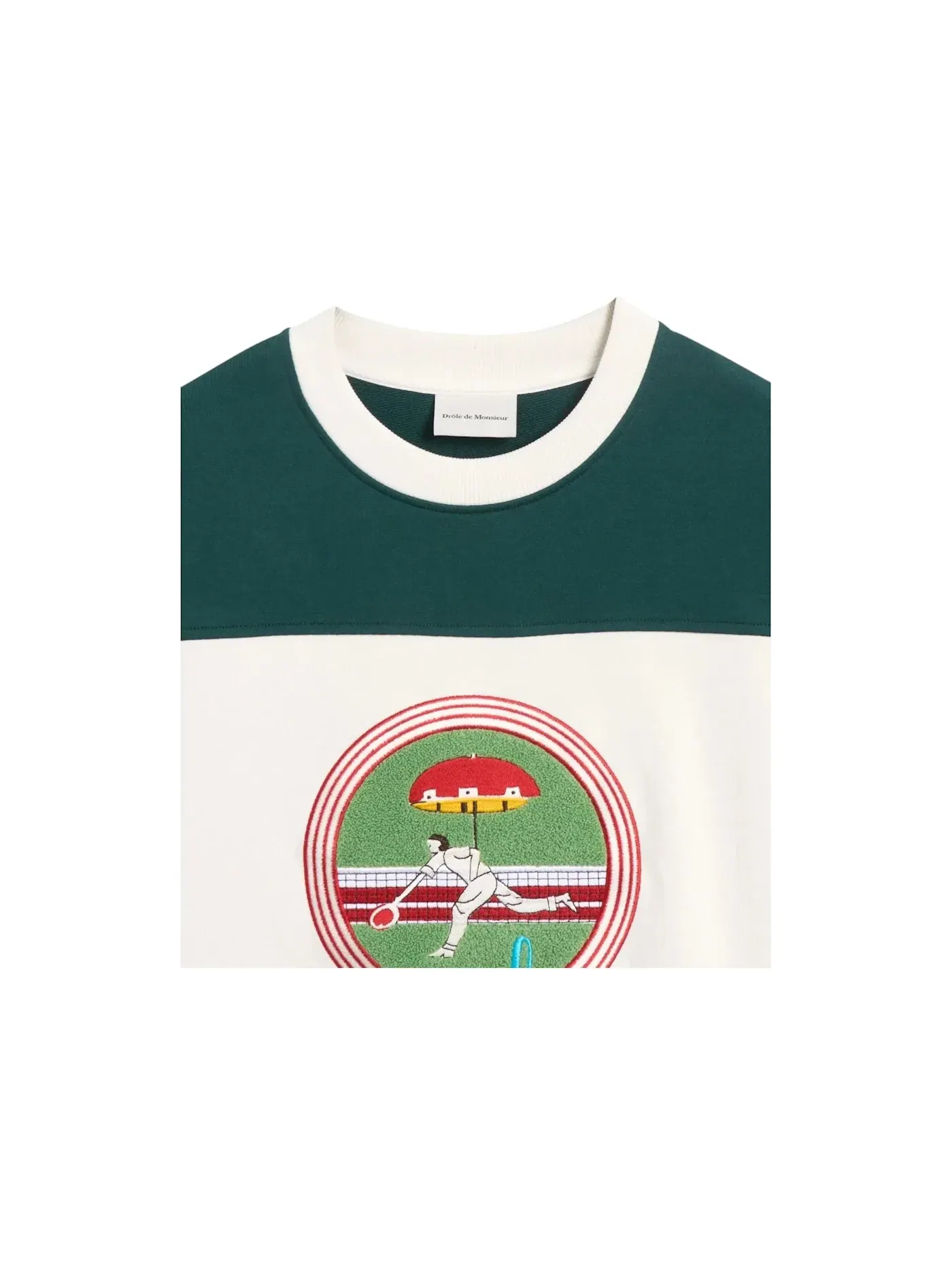 Мужской свитшот с круглым вырезом Crewneck Drole de Monsieur — изображение 3 из 3, белый