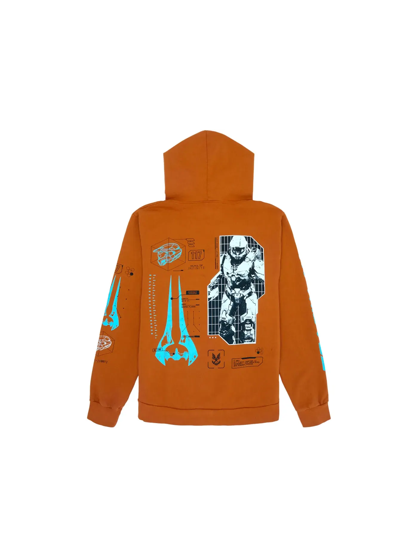 Мужской худи с принтом 100 Thieves x Halo Energy Sword Hoodie DropX Exclusive — изображение 2 из 2, глубокий оранжевый