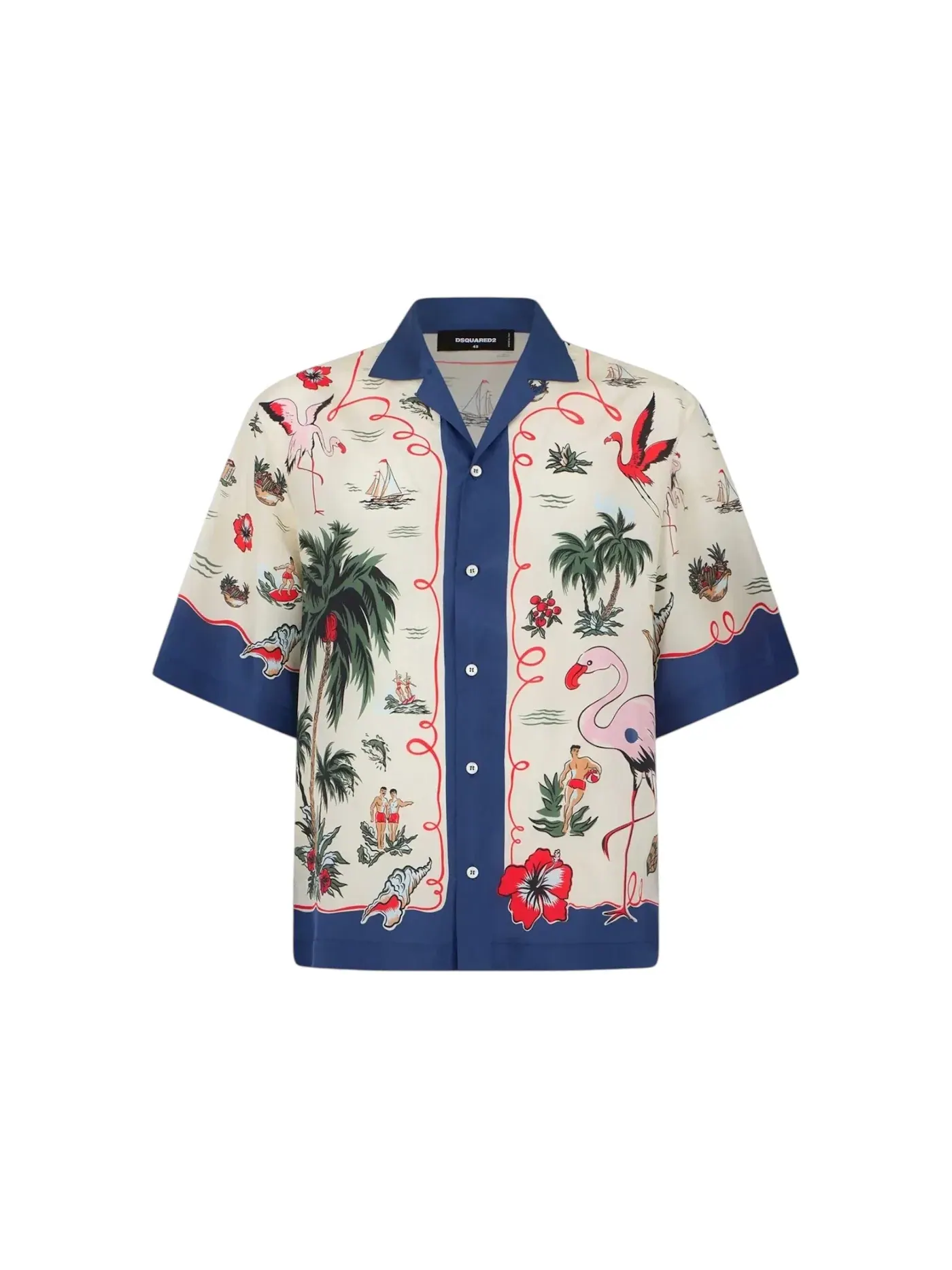 Мужская рубашка с принтом Aloha Dsquared2