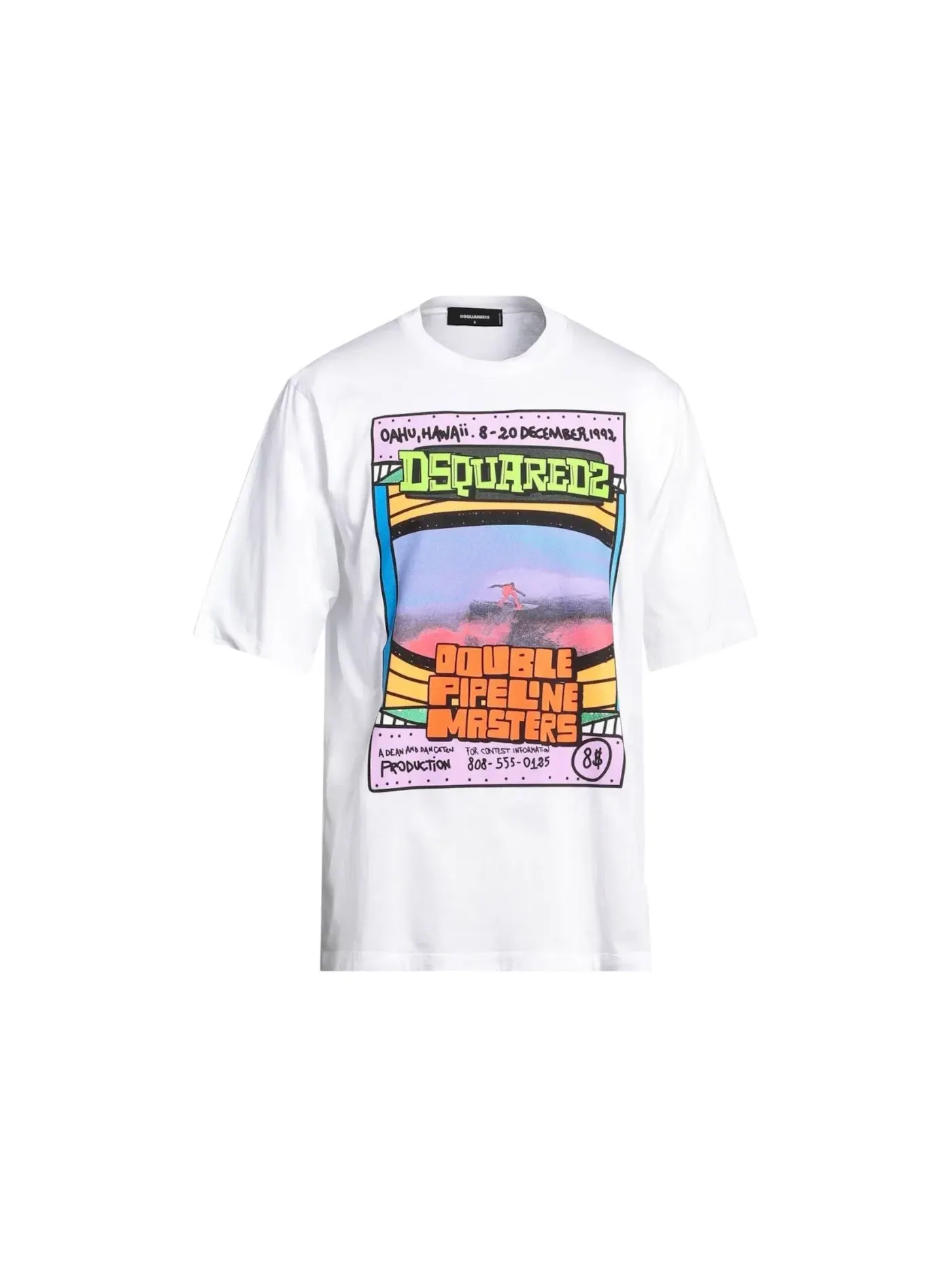Мужская футболка с принтом Dsquared2 Double Pipeline Masters Design Skater Fit