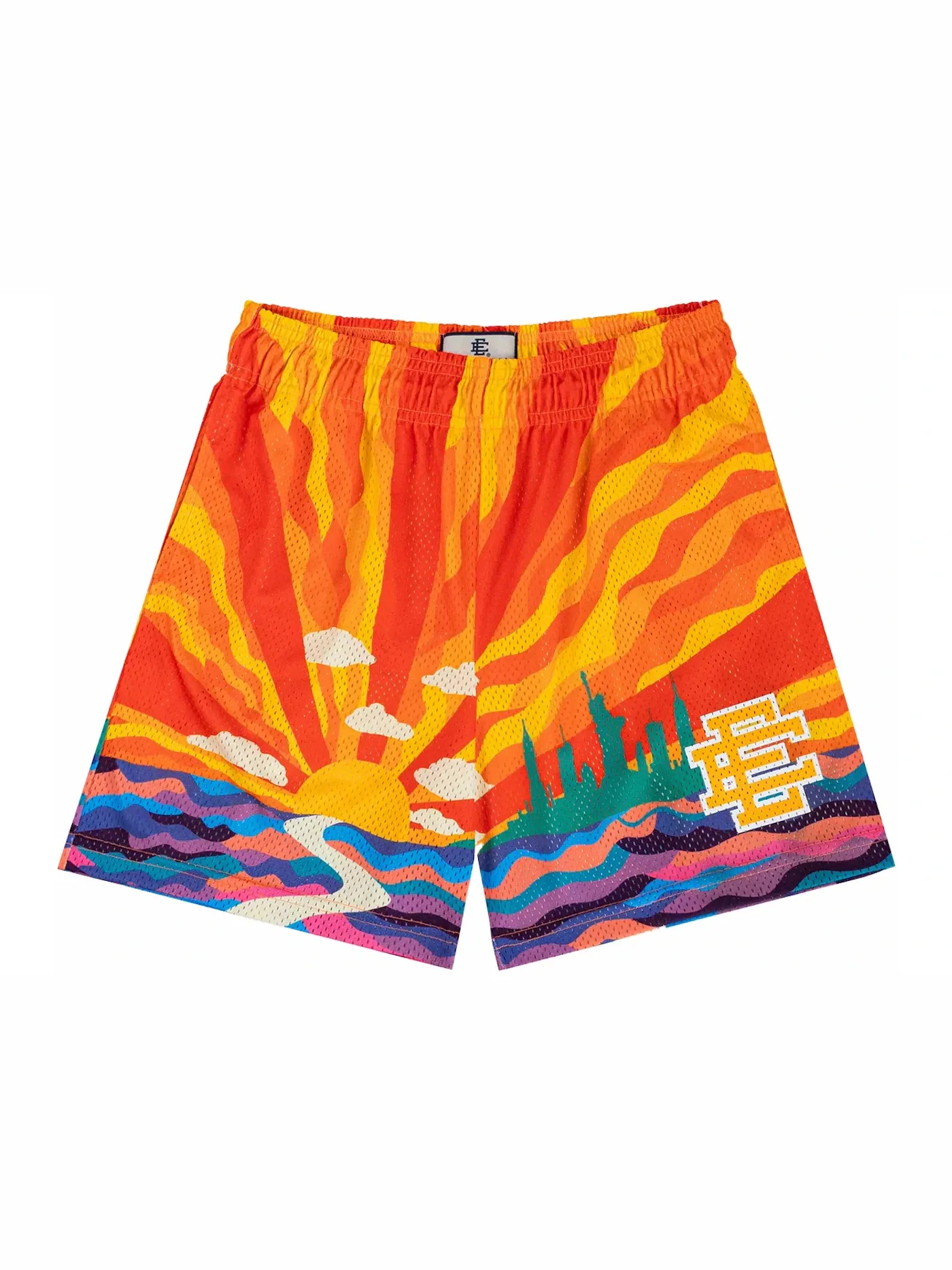 Мужские шорты с принтом Eric Emanuel EE Basic Short NYC Sunset Yellow EE — изображение 1 из 1, желтый