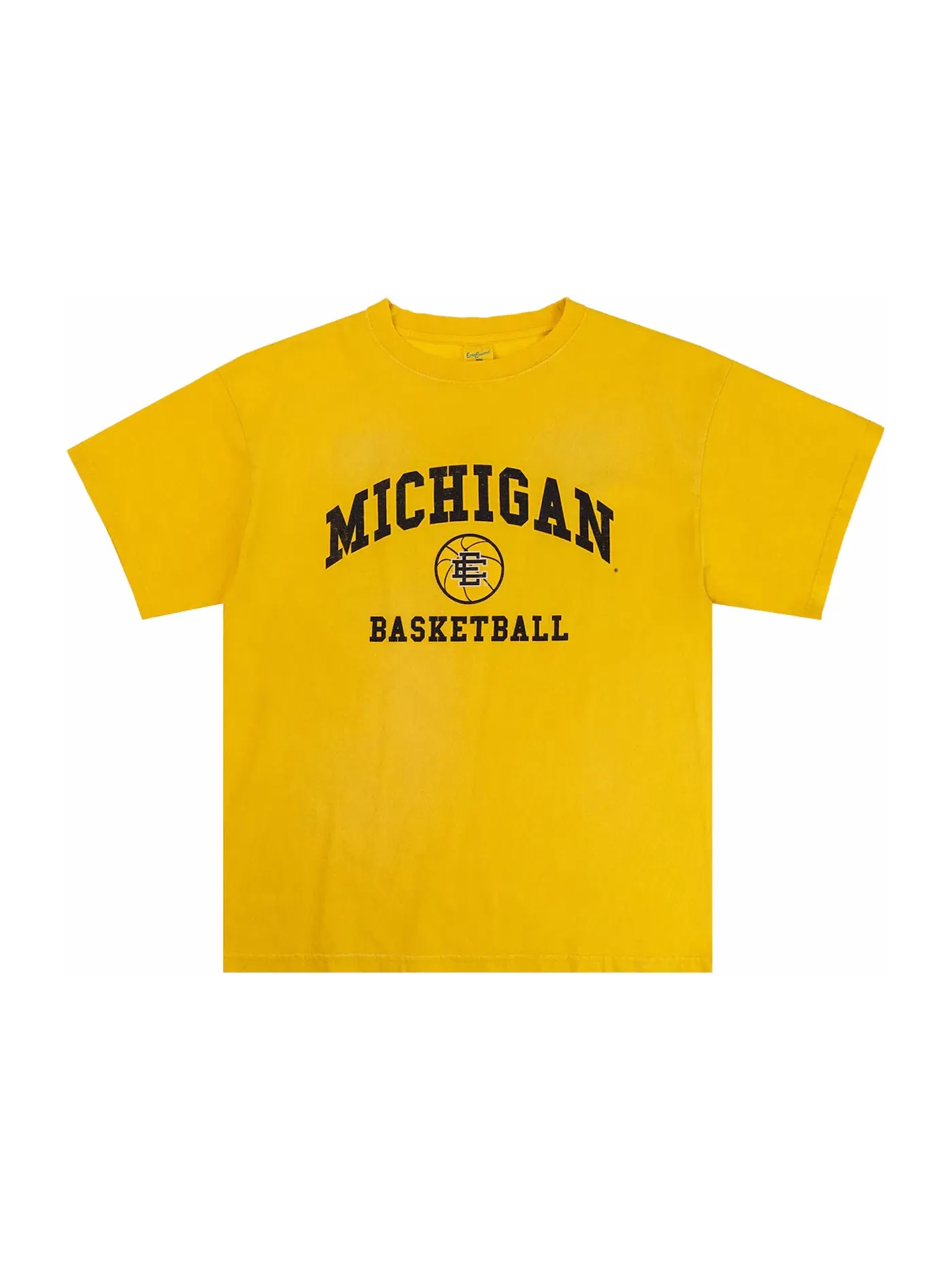Мужская футболка хлопковая Eric Emanuel EE College Michigan Tee, Washed Maize — изображение 1 из 2
