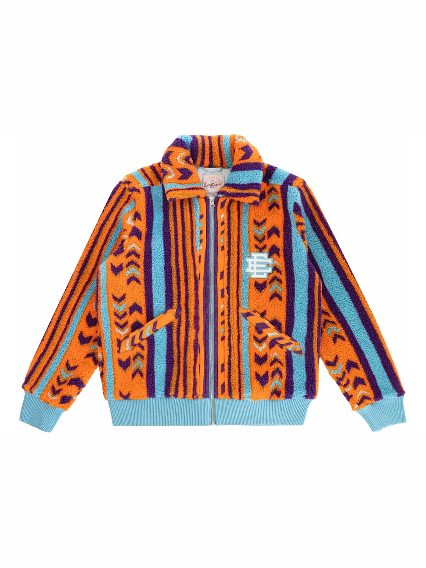 Мужская куртка с высоким ворсом флисовая Fleece Eric Emanuel — изображение 1 из 2, оранжевый/фиолетовый