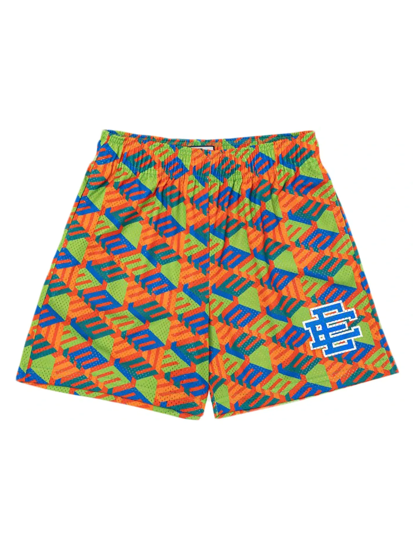 Мужские шорты с принтом Eric Emanuel EE Basic Short — изображение 1 из 1, зеленый/синий/оранжевый