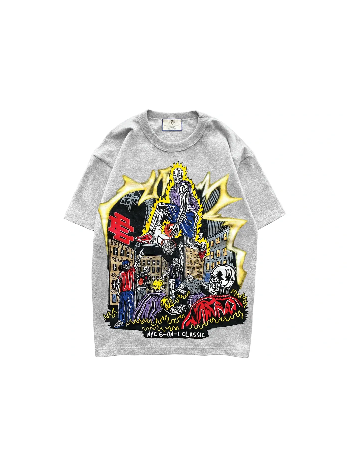 Мужская футболка с принтом Eric Emanuel x Warren Lotas Jump Shot Tee — изображение 1 из 1, серый