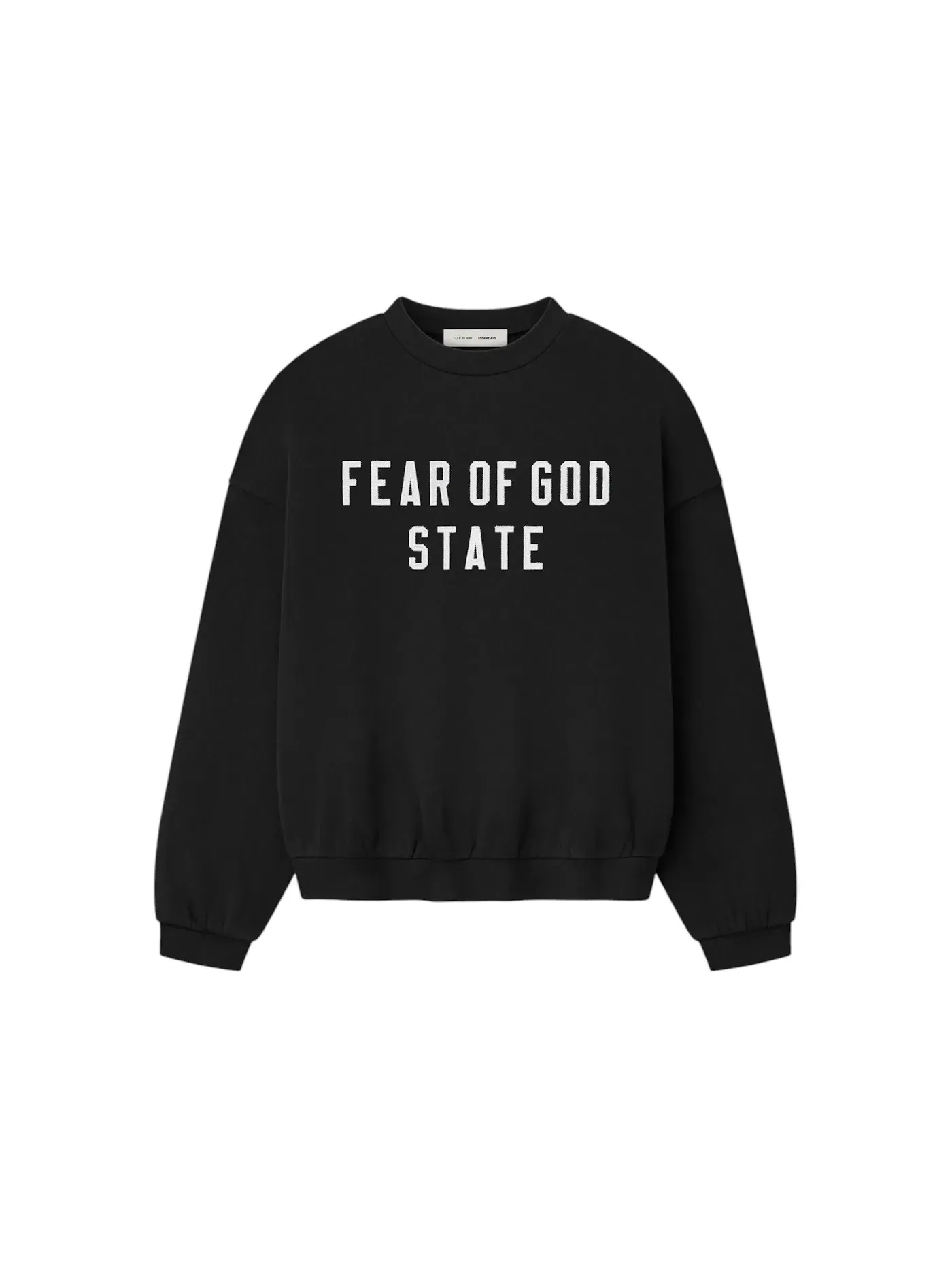 Мужской свитшот флисовый Fear of God Essentials 90's Fleece Crewneck — изображение 1 из 1, черный
