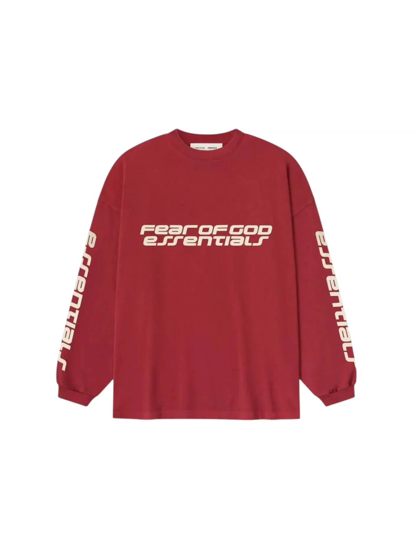 Мужская футболка с длинным рукавом Fear of God Essentials 90's Long Sleeve Tee — изображение 1 из 3, красный