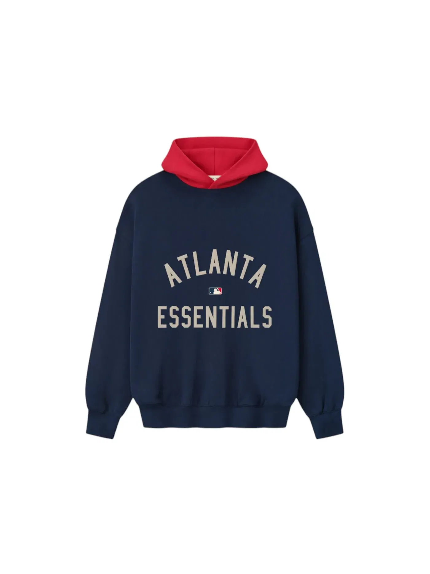 Мужская худи с принтом Fear of God Essentials Atlanta Braves — изображение 1 из 2, темно-синий/красный