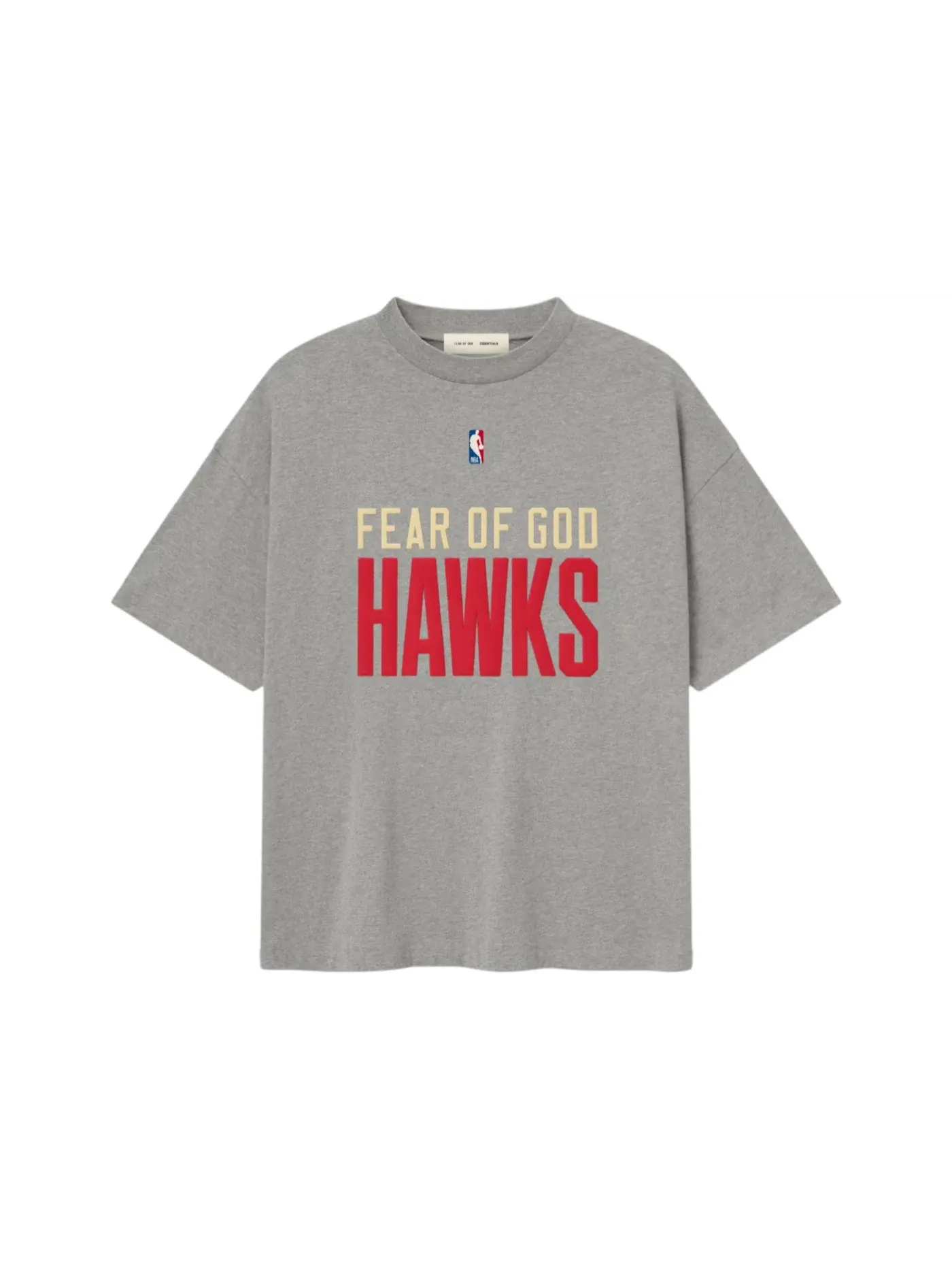 Мужская футболка с принтом Essentials Atlanta Hawks Dark Heather Fear of God — изображение 1 из 2, серый