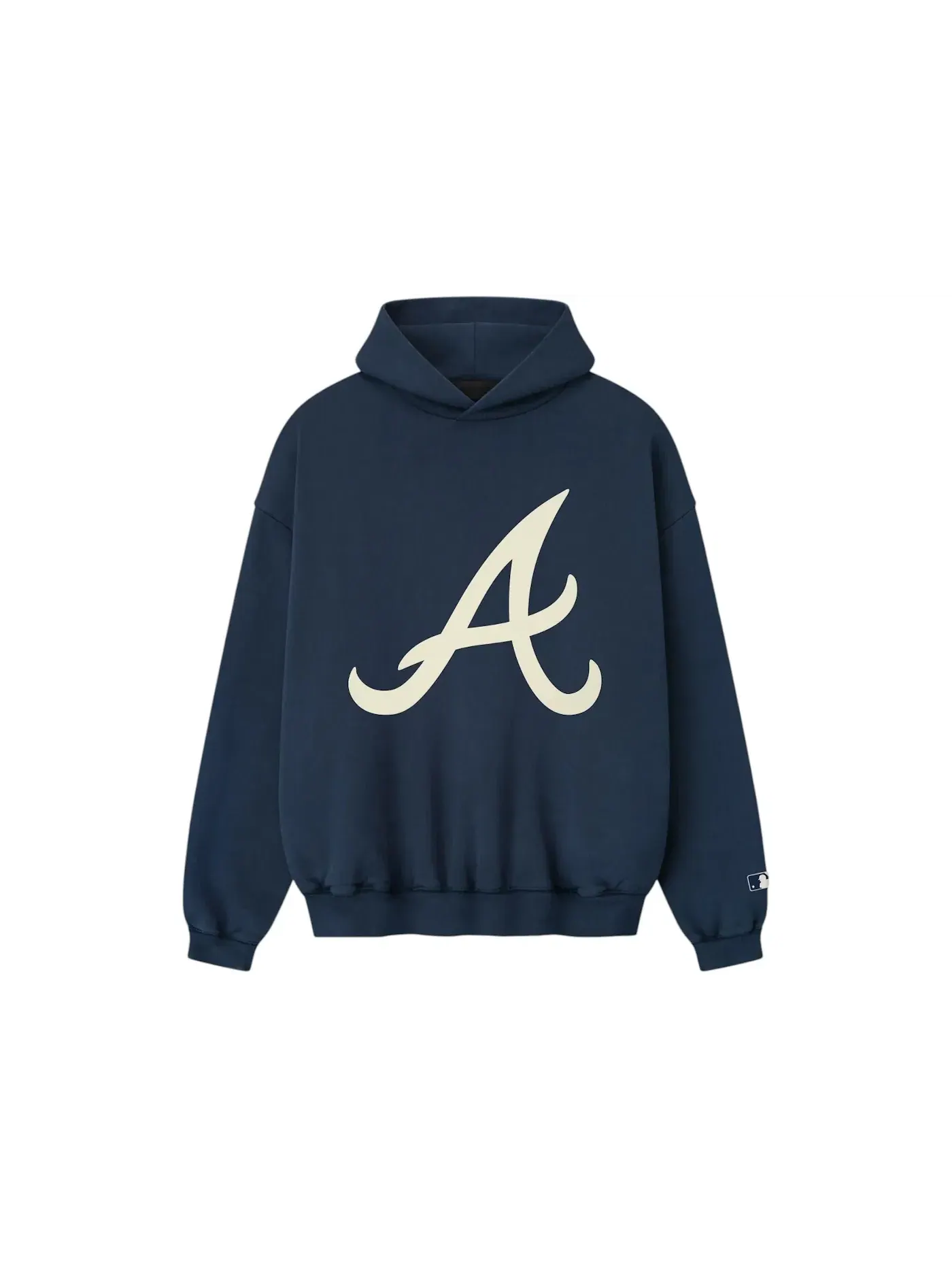 Мужской худи с принтом Fear of God Essentials Braves Sport Hoodie — изображение 1 из 2, темно-синий