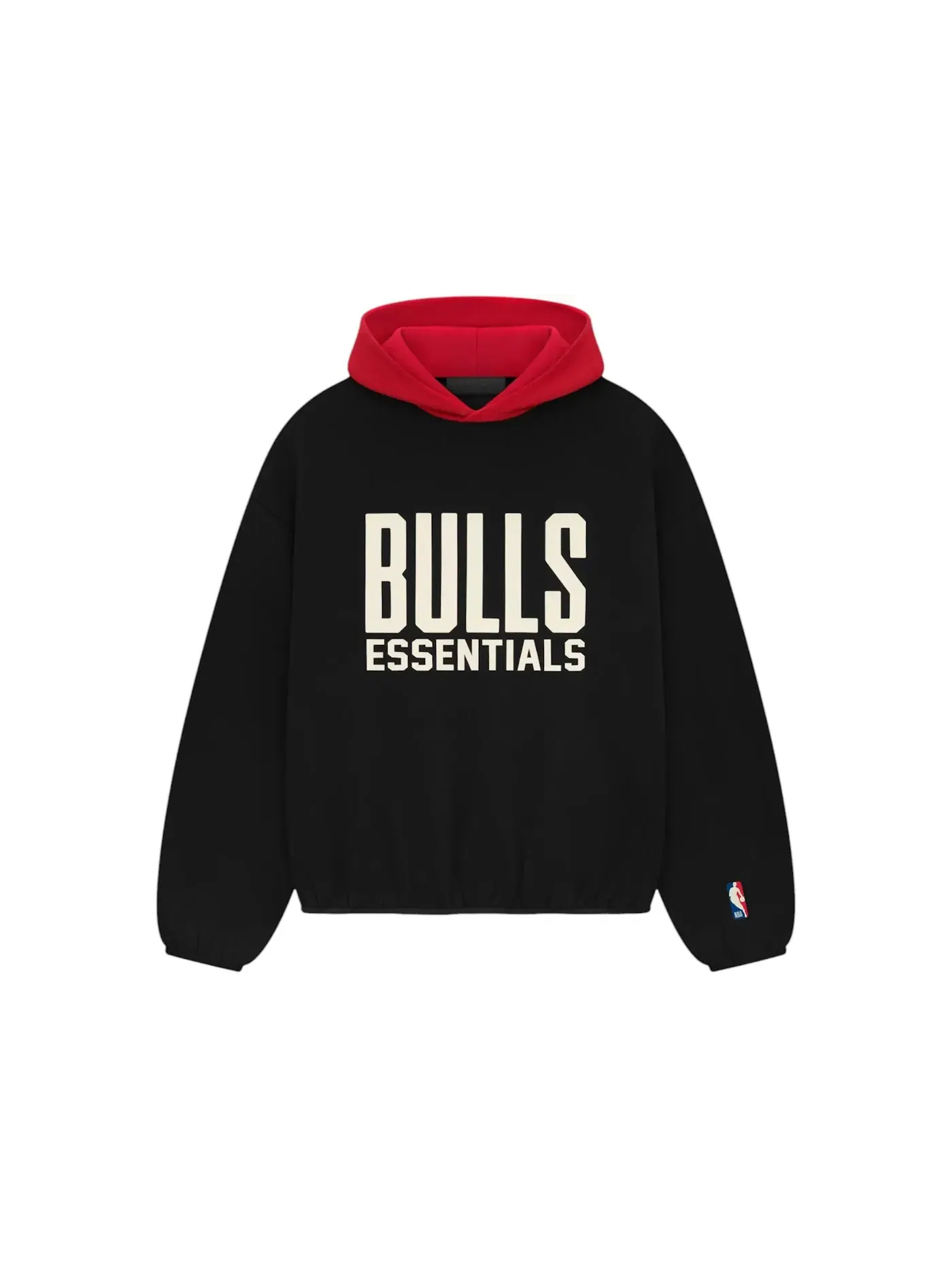Мужской худи с принтом Bulls Fear of God Essentials — изображение 1 из 1, черный/красный