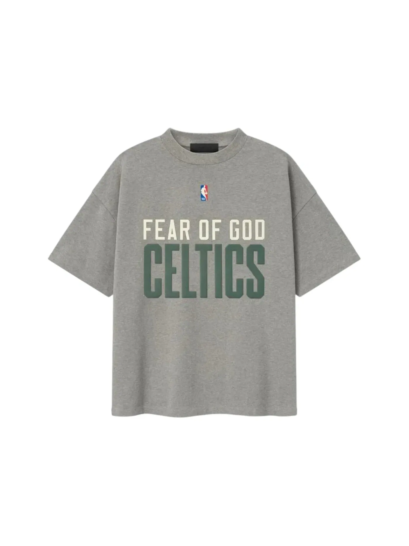 Мужская футболка с принтом Fear of God Essentials Celtics 90's Tee, Concrete Heather — изображение 1 из 3