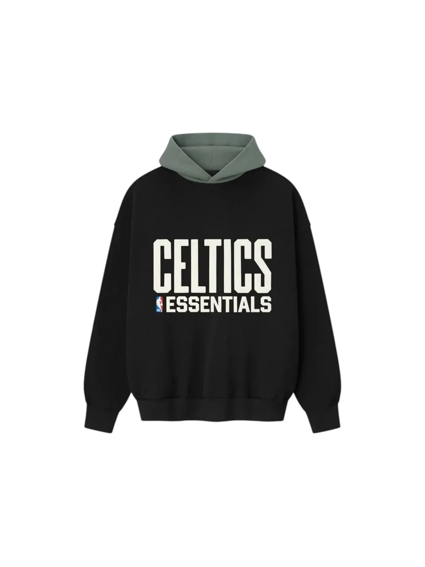 Мужской худи с принтом Celtics Fear of God Essentials — изображение 1 из 2, черный/зеленый