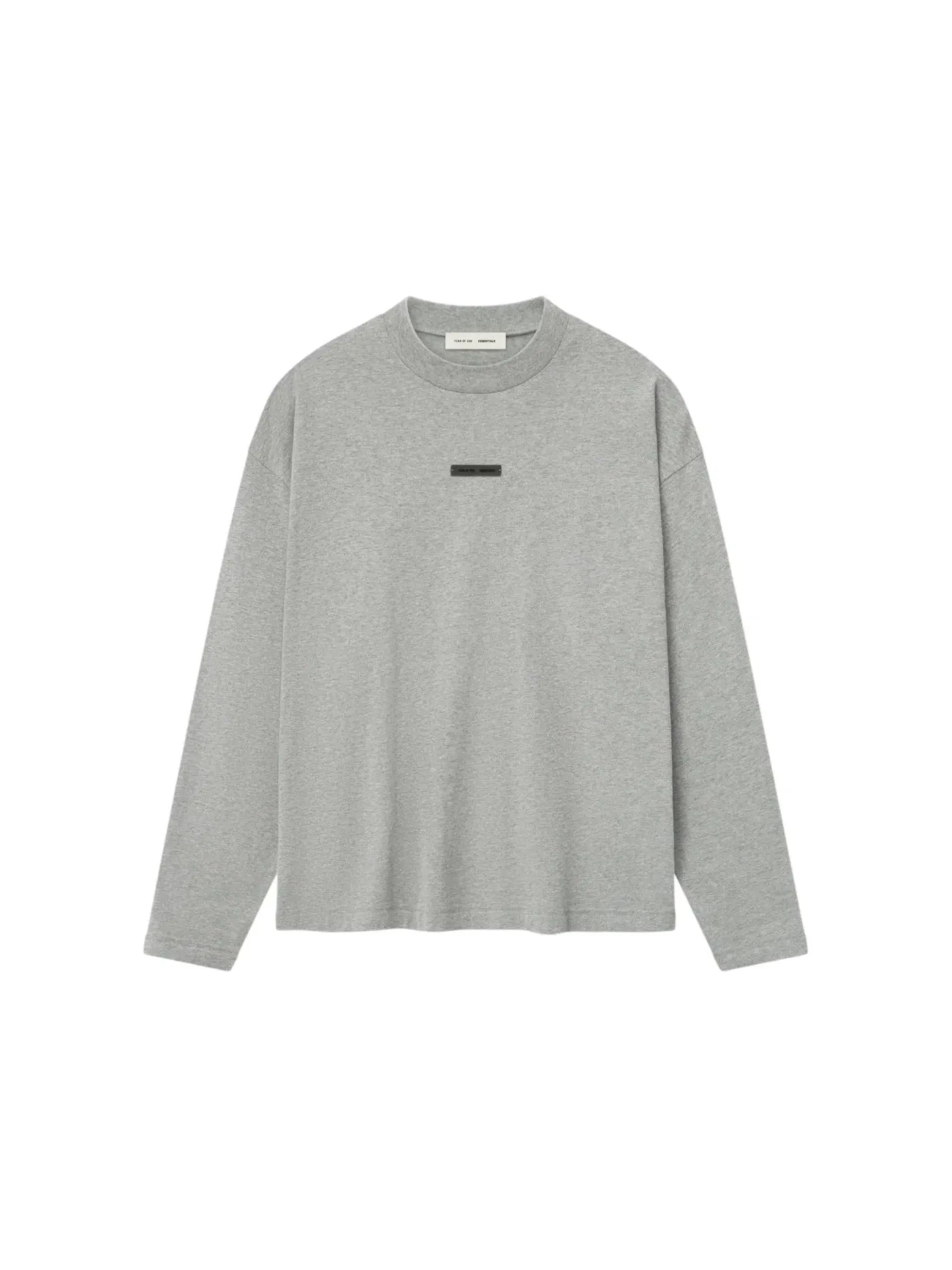 Мужская футболка с длинным рукавом Fear of God Essentials Classic Long Sleeve Tee, Concrete Heather — изображение 1 из 1