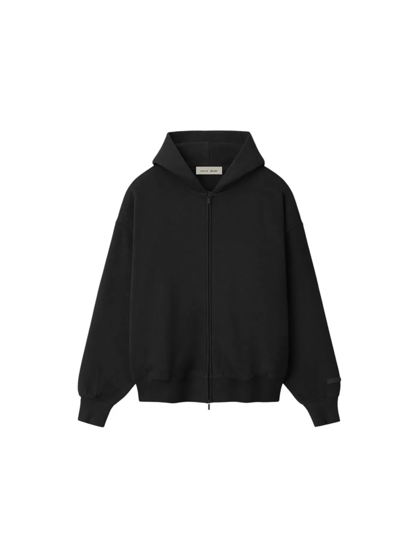 Мужская худи с принтом Fear of God Essentials Classic Zip-Up Fear of God — изображение 1 из 2, винтажный черный/белый