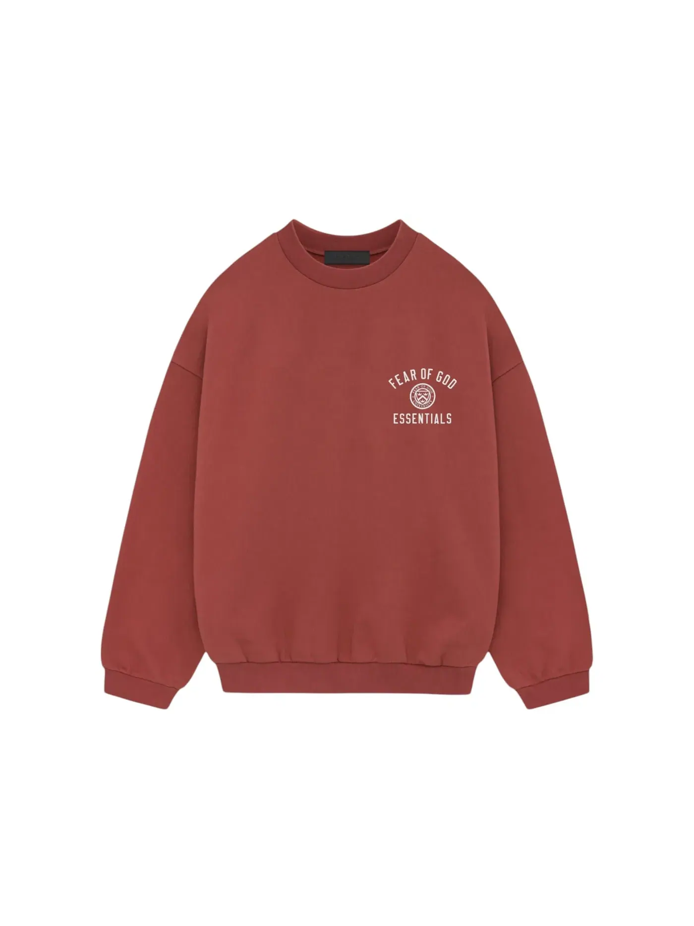 Мужской свитшот с круглым вырезом Fear of God Essentials Crewneck — изображение 1 из 1, красный