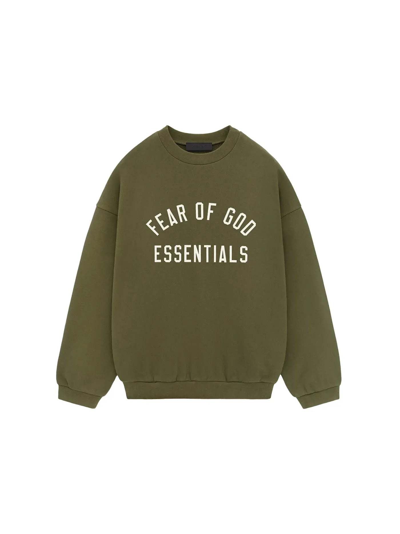 Мужской свитшот с длинным рукавом Crewneck Fear of God — изображение 1 из 2, оливковый
