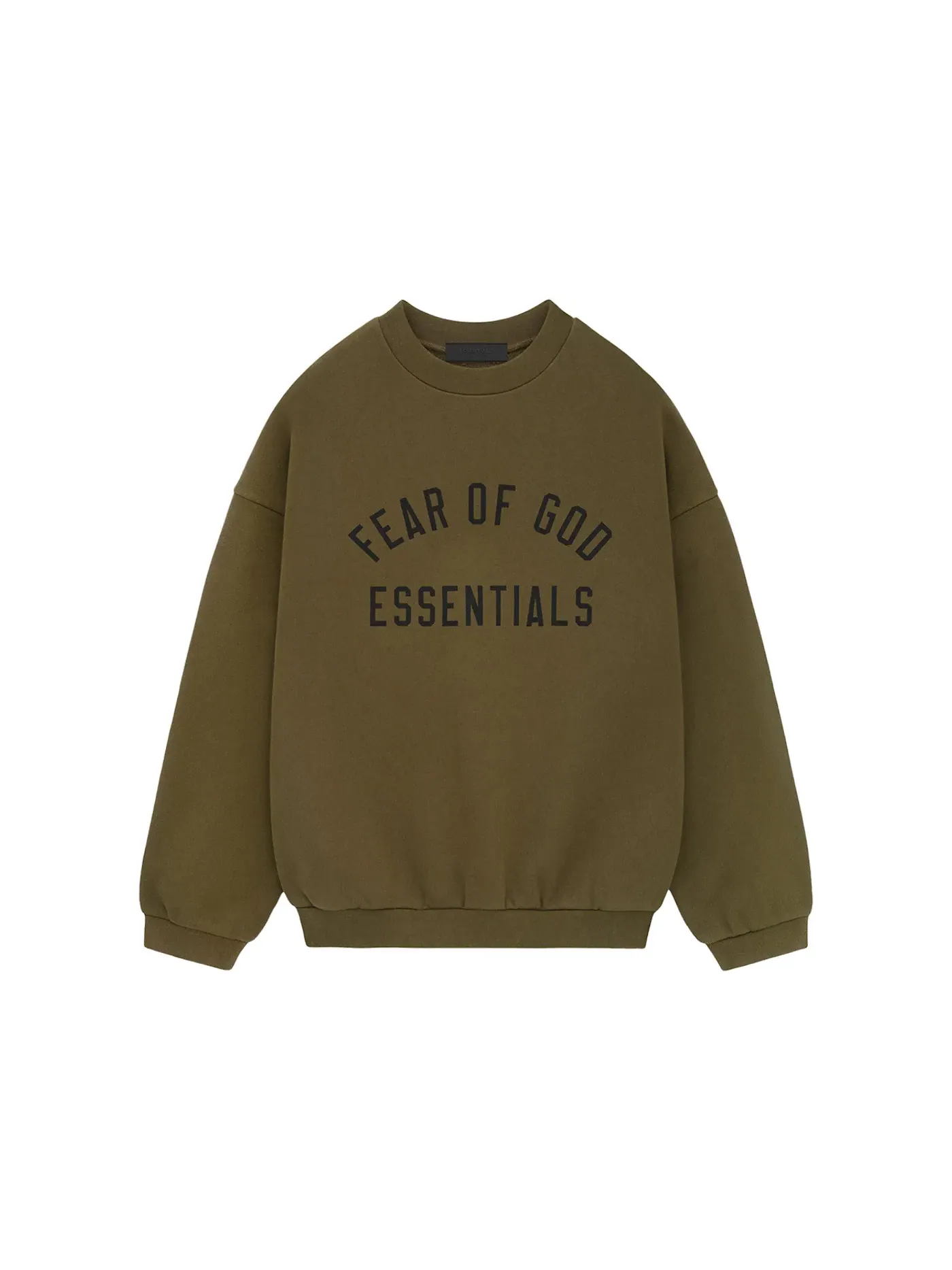 Мужской свитшот с длинным рукавом Crewneck Fear of God — изображение 1 из 2, оливковый