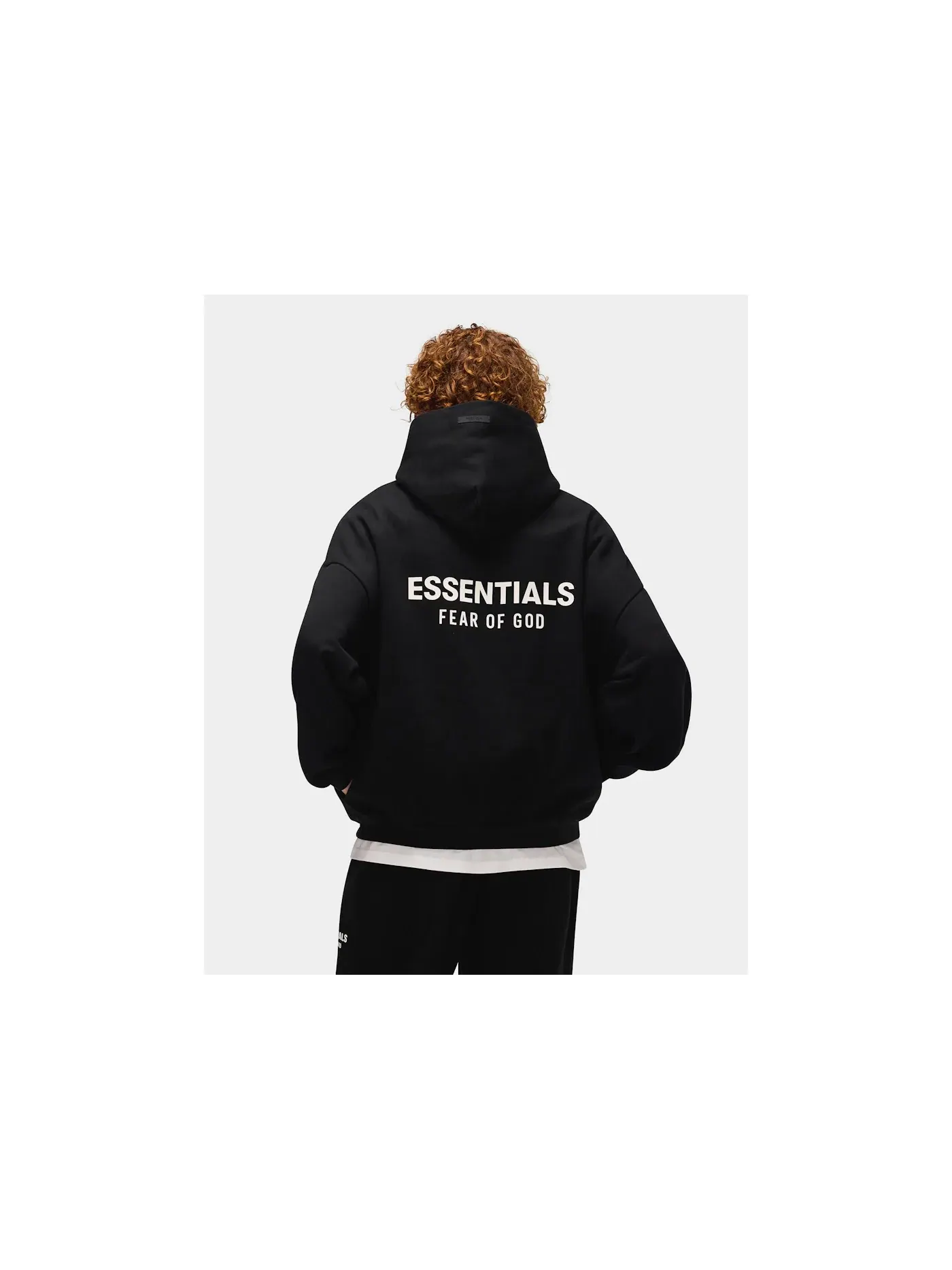 Мужской свитшот с принтом Fear of God Essentials Hoodie (FW24) Fear of God — изображение 5 из 6, черный