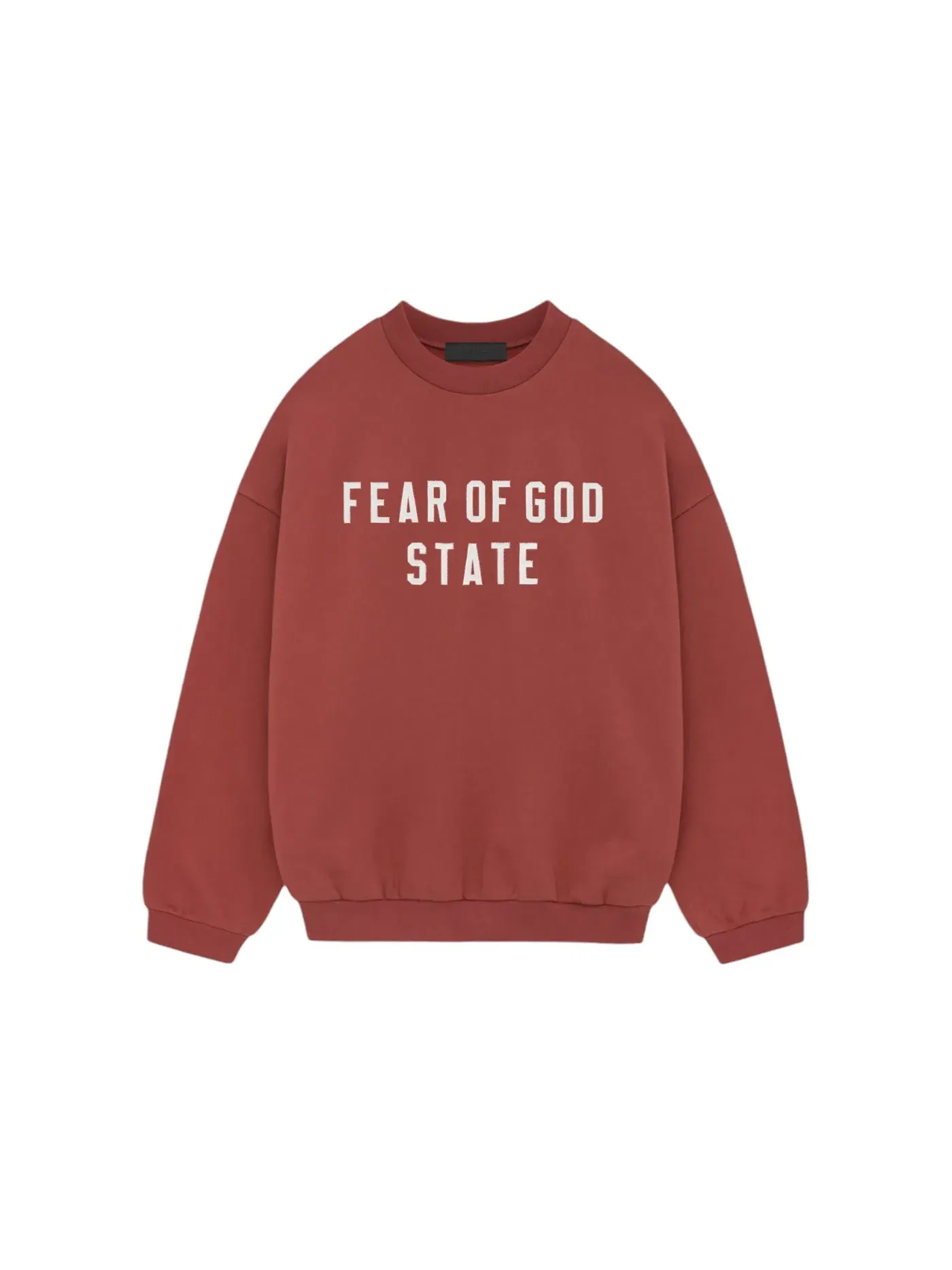 Мужской свитшот из плотного флиса Fear of God Essentials Crewneck — изображение 1 из 1, красный