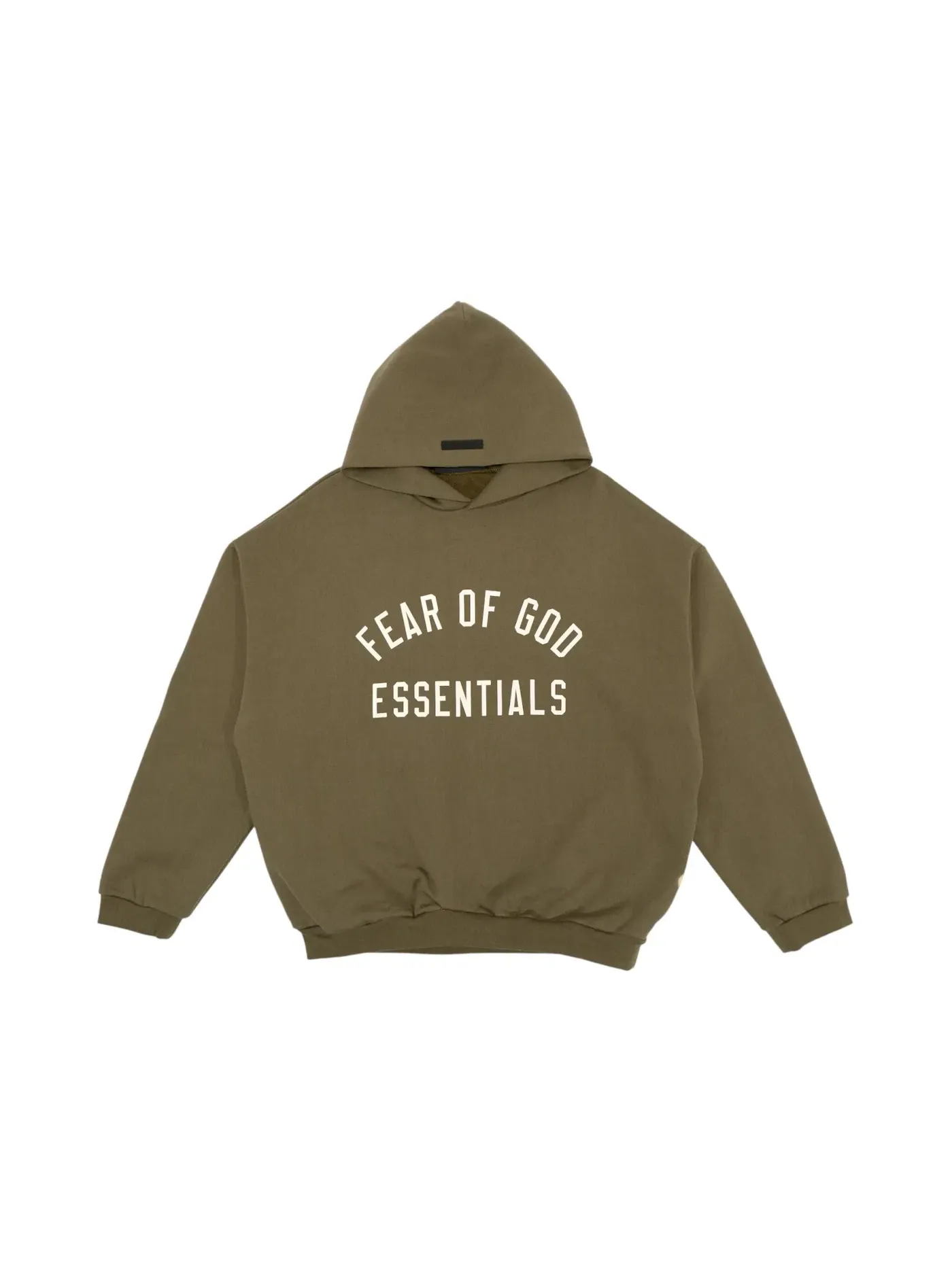 Мужской худи из плотного футера Fear of God Essentials Heavy Fleece Hoodie — изображение 1 из 1, оливковый