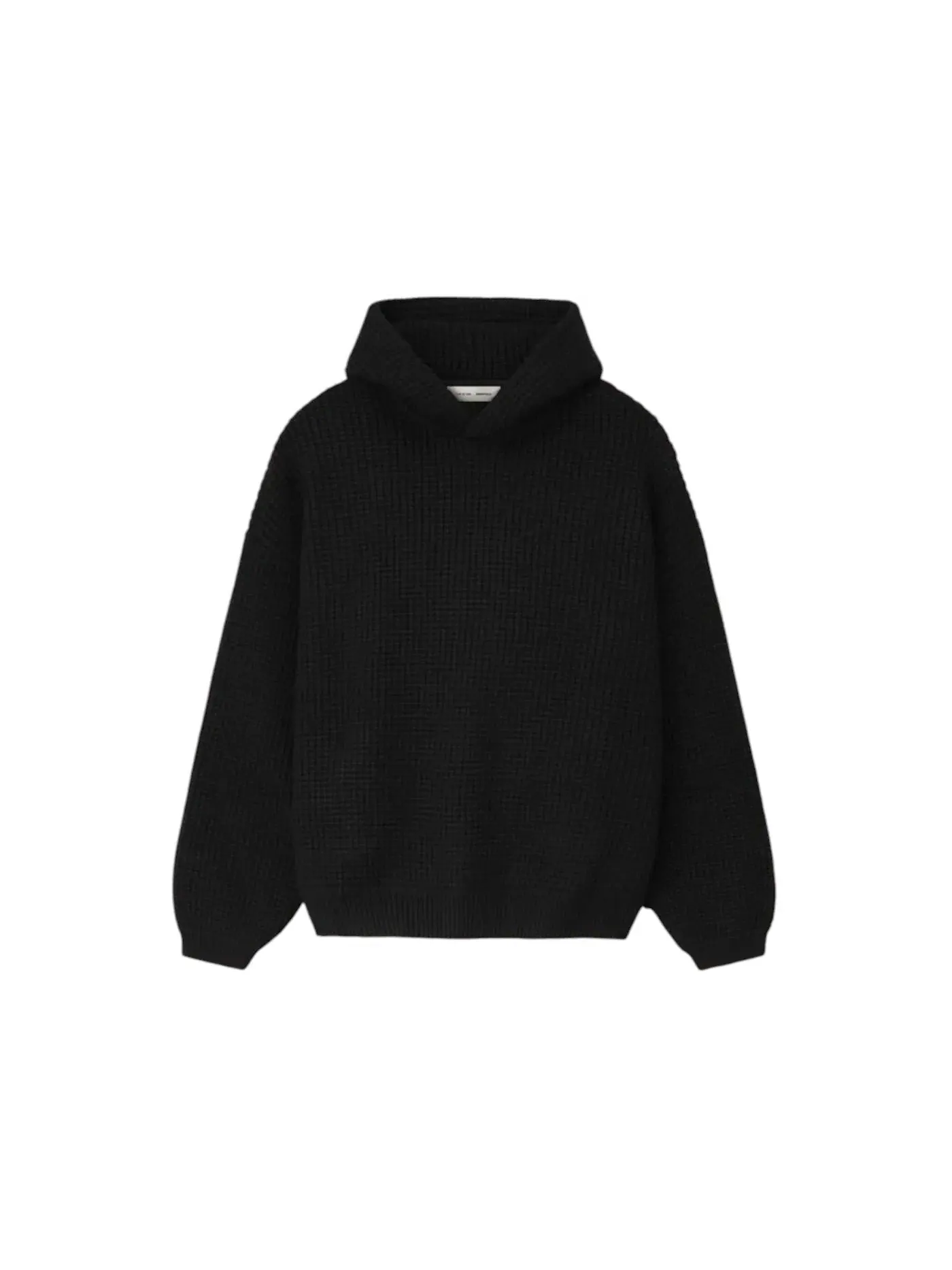 Мужской худи с вафельным узором Fear of God Essentials 90's Hoodie — изображение 1 из 3, винтажный черный