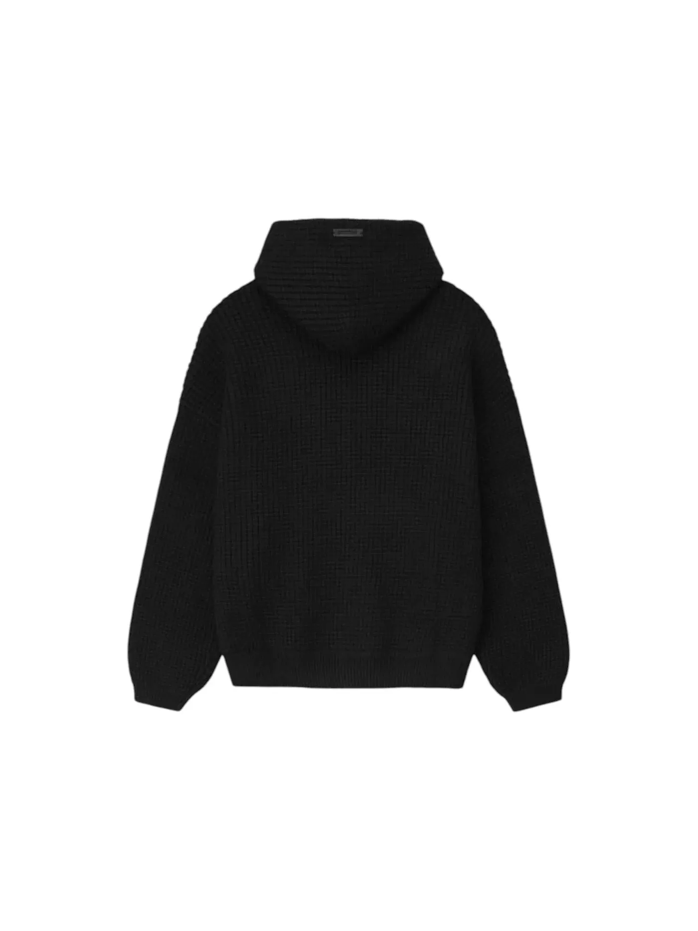 Мужской худи с вафельным узором Fear of God Essentials 90's Hoodie — изображение 2 из 3, винтажный черный