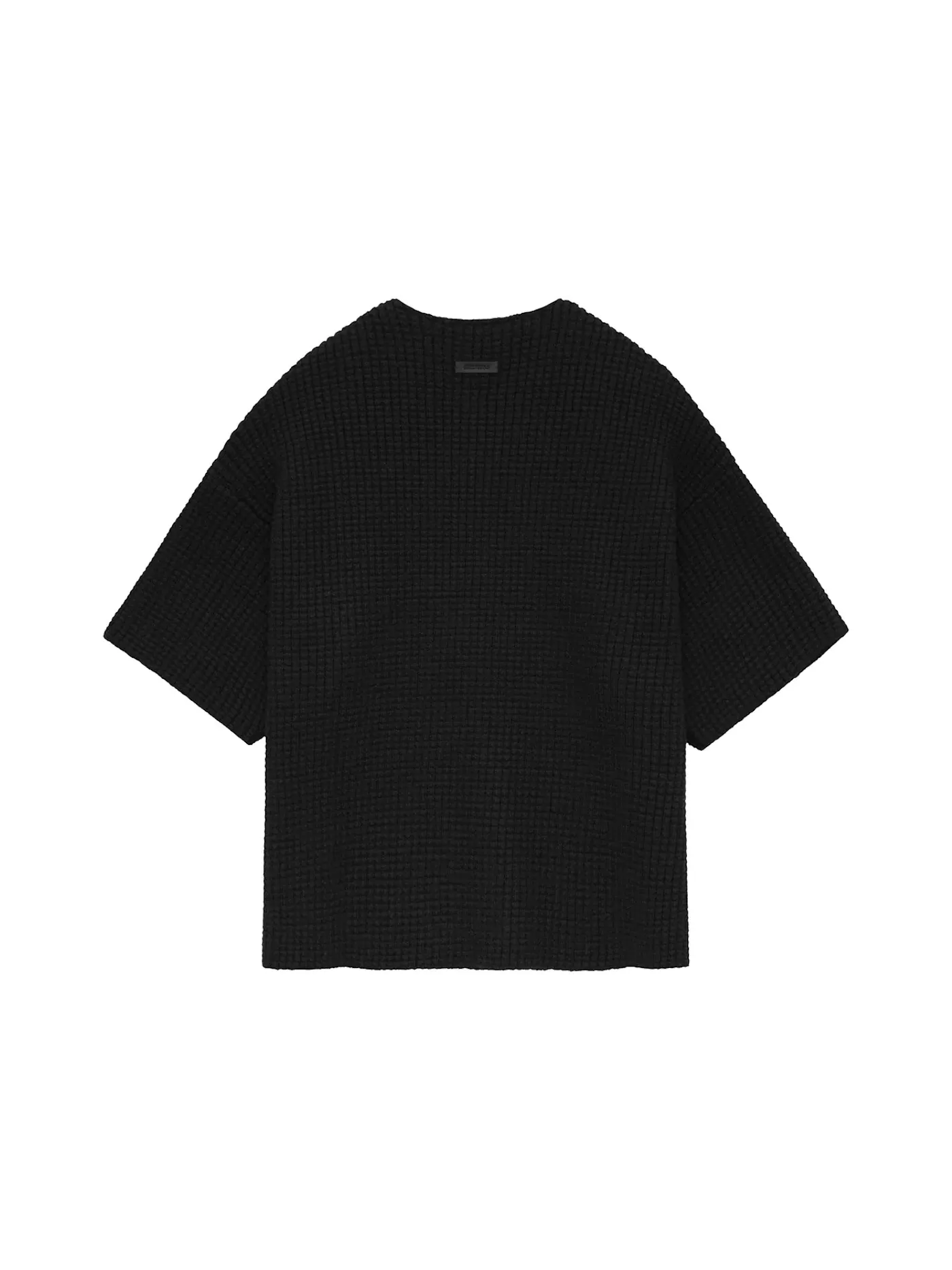 Мужской свитер с вафельным узором с коротким рукавом Fear of God Essentials Sweater — изображение 2 из 2, черный