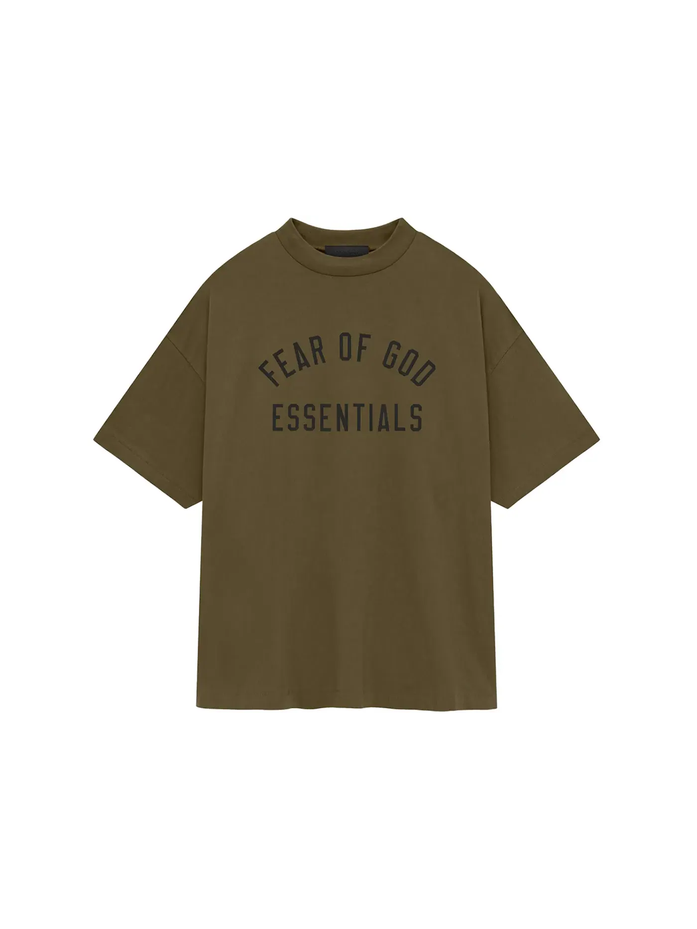 Мужская футболка с длинным рукавом Fear of God Essentials Jersey Crewneck Tee — изображение 1 из 2, оливковый