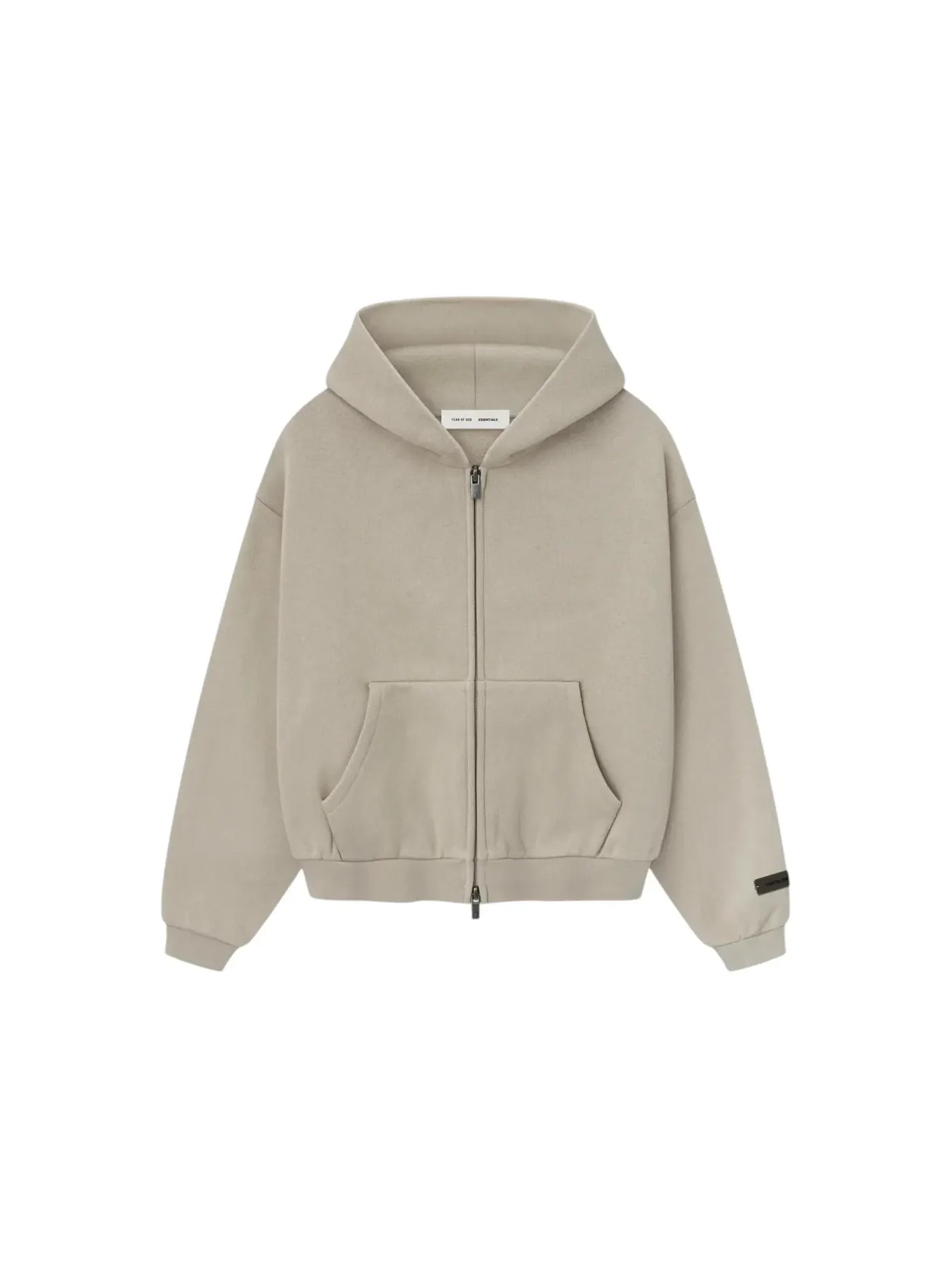Детская худи с длинным рукавом Fear of God Essentials Kids Classic Fleece Zip-Up Hoodie — изображение 1 из 2, древесный