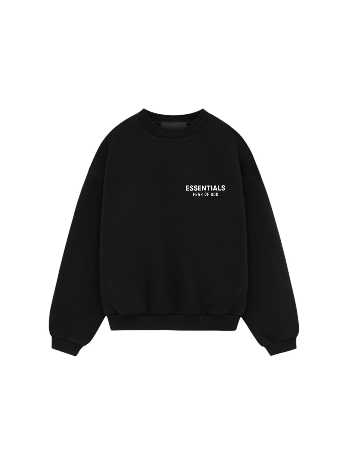 Детское худи с принтом Fear of God Essentials Kids Fleece Crewneck (FW24) — изображение 1 из 2, черный