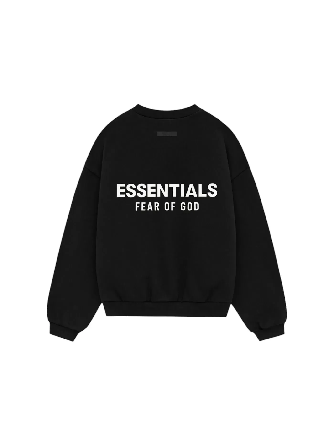 Детское худи с принтом Fear of God Essentials Kids Fleece Crewneck (FW24) — изображение 2 из 2, черный