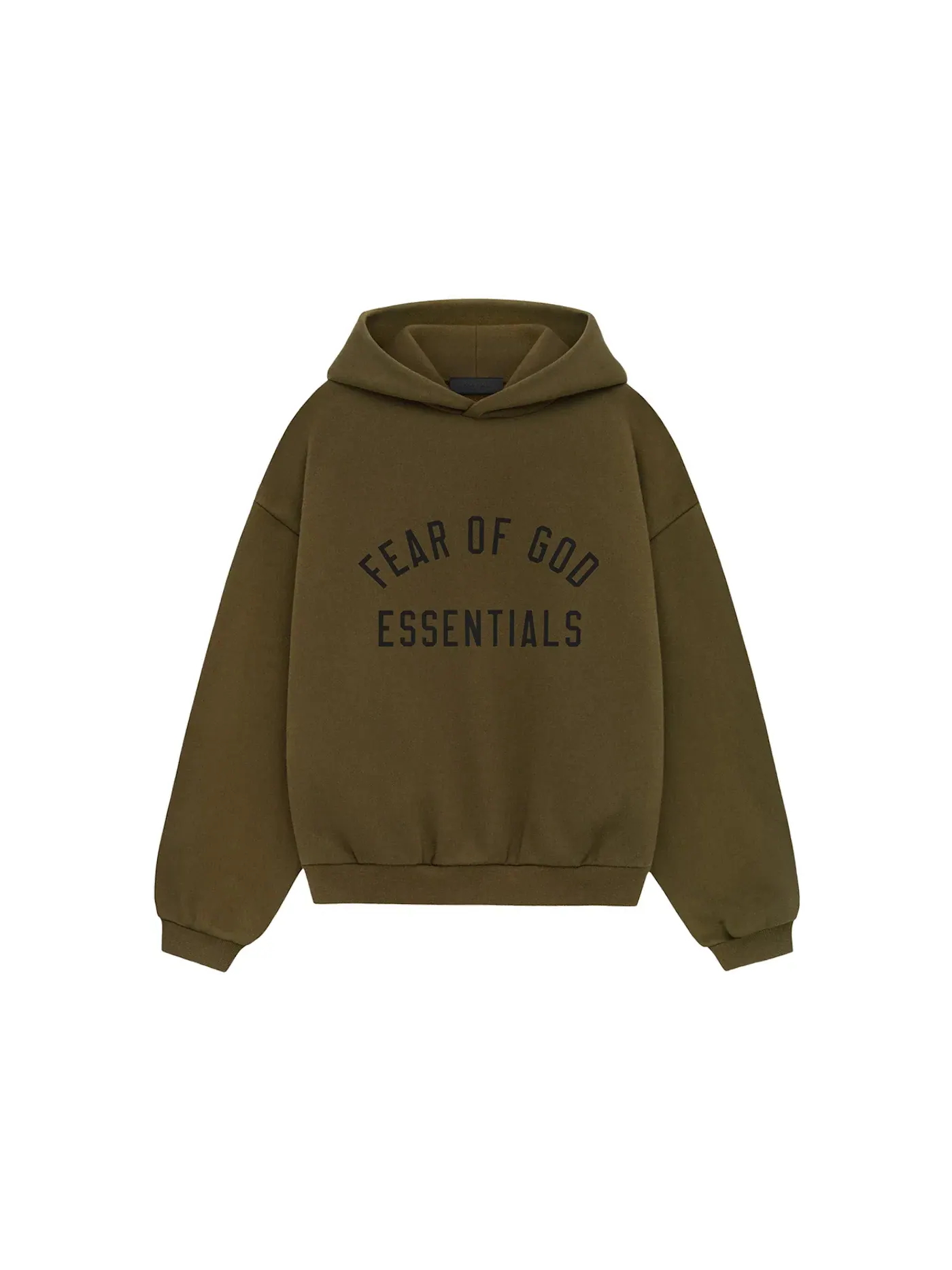 Детский худи флисовое Fear of God Essentials Hoodie — изображение 1 из 2, оливковый