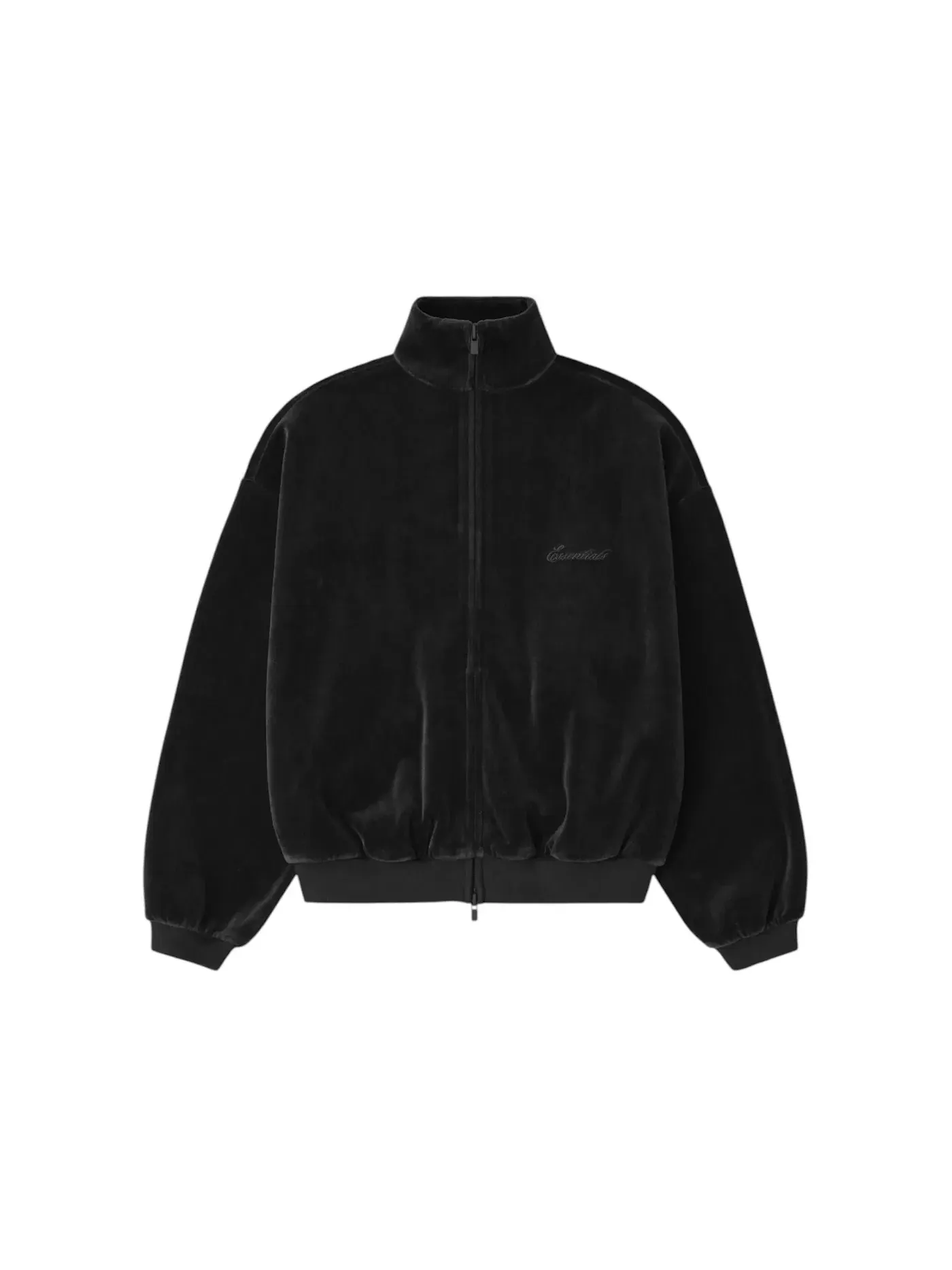 Детская куртка из велюра Classic Track Vintage Black Fear of God Essentials — изображение 1 из 2, винтажный черный