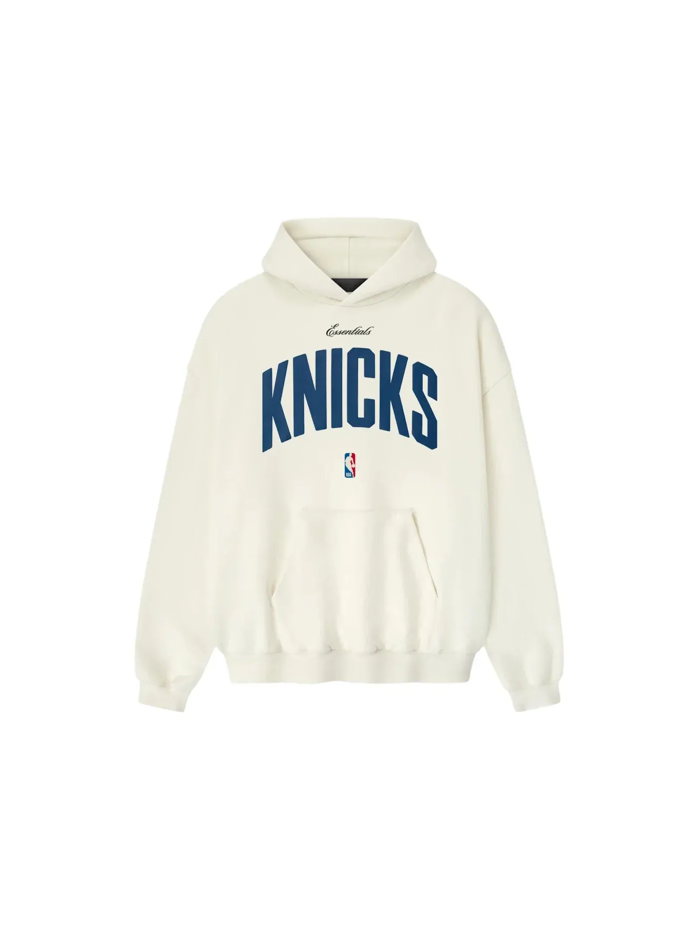 Мужская худи с принтом Knicks 90s Hoodie Fear of God Essentials — изображение 1 из 2, кремовый белый