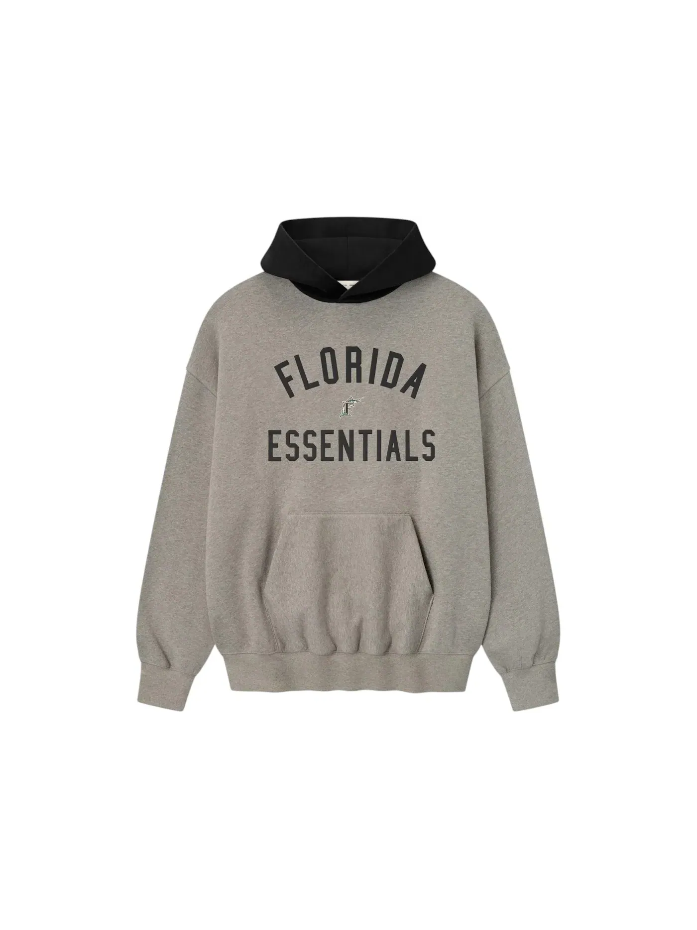 Мужской худи с принтом Fear of God Essentials Marlins Sport Hoodie Fear of God, Concrete Heather/Blk — изображение 1 из 2