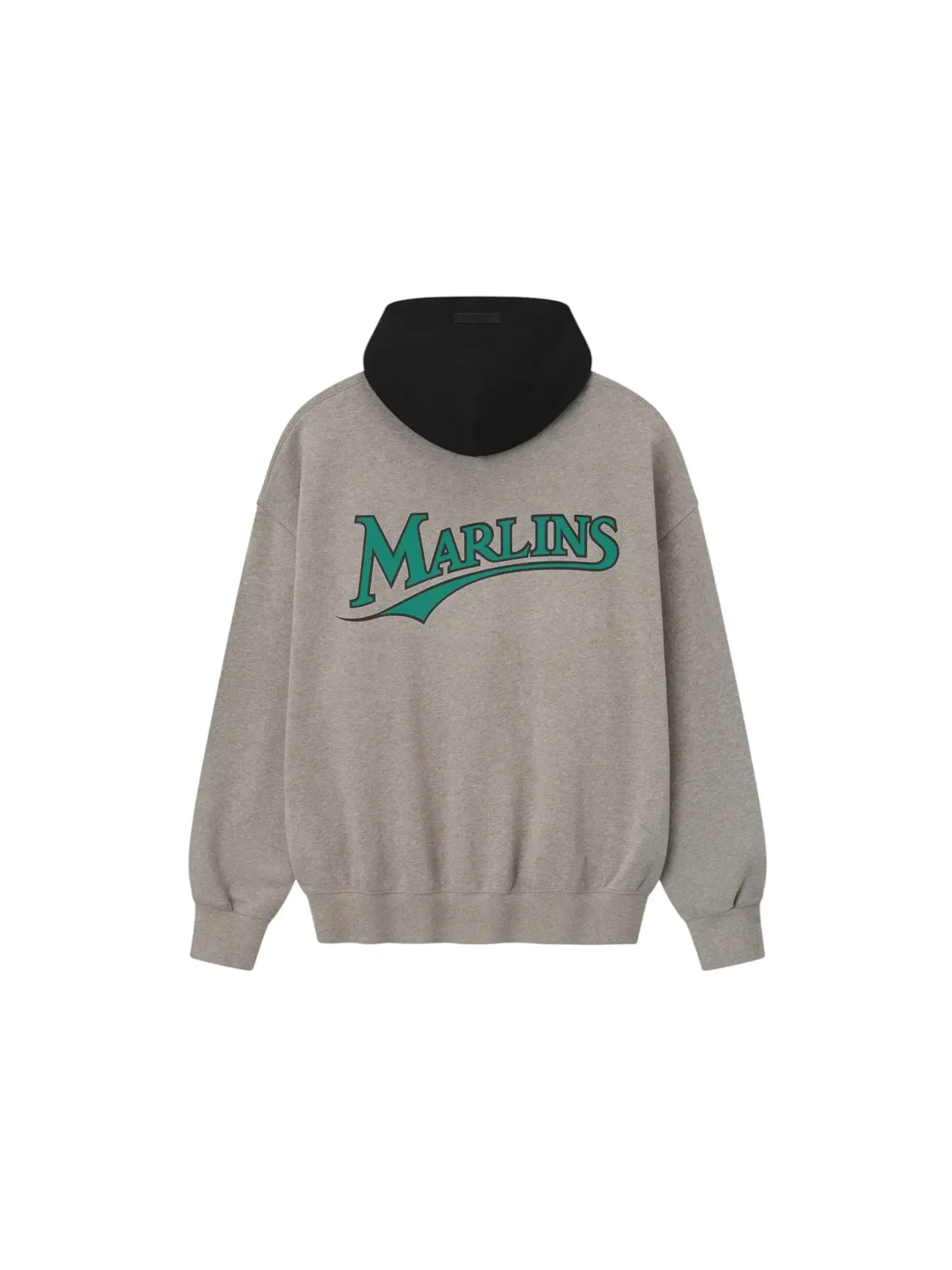 Мужской худи с принтом Fear of God Essentials Marlins Sport Hoodie Fear of God, Concrete Heather/Blk — изображение 2 из 2