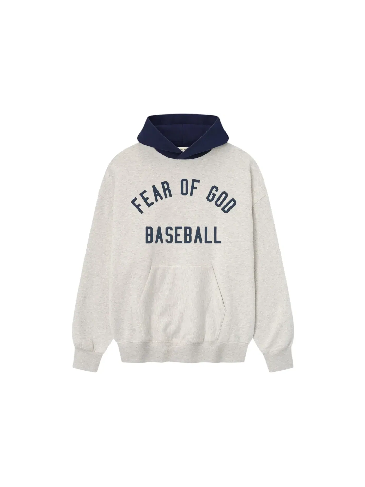Мужской худи с принтом Essentials Oatmeal Heather/Midnight Navy Fear of God — изображение 1 из 2, темно-синий
